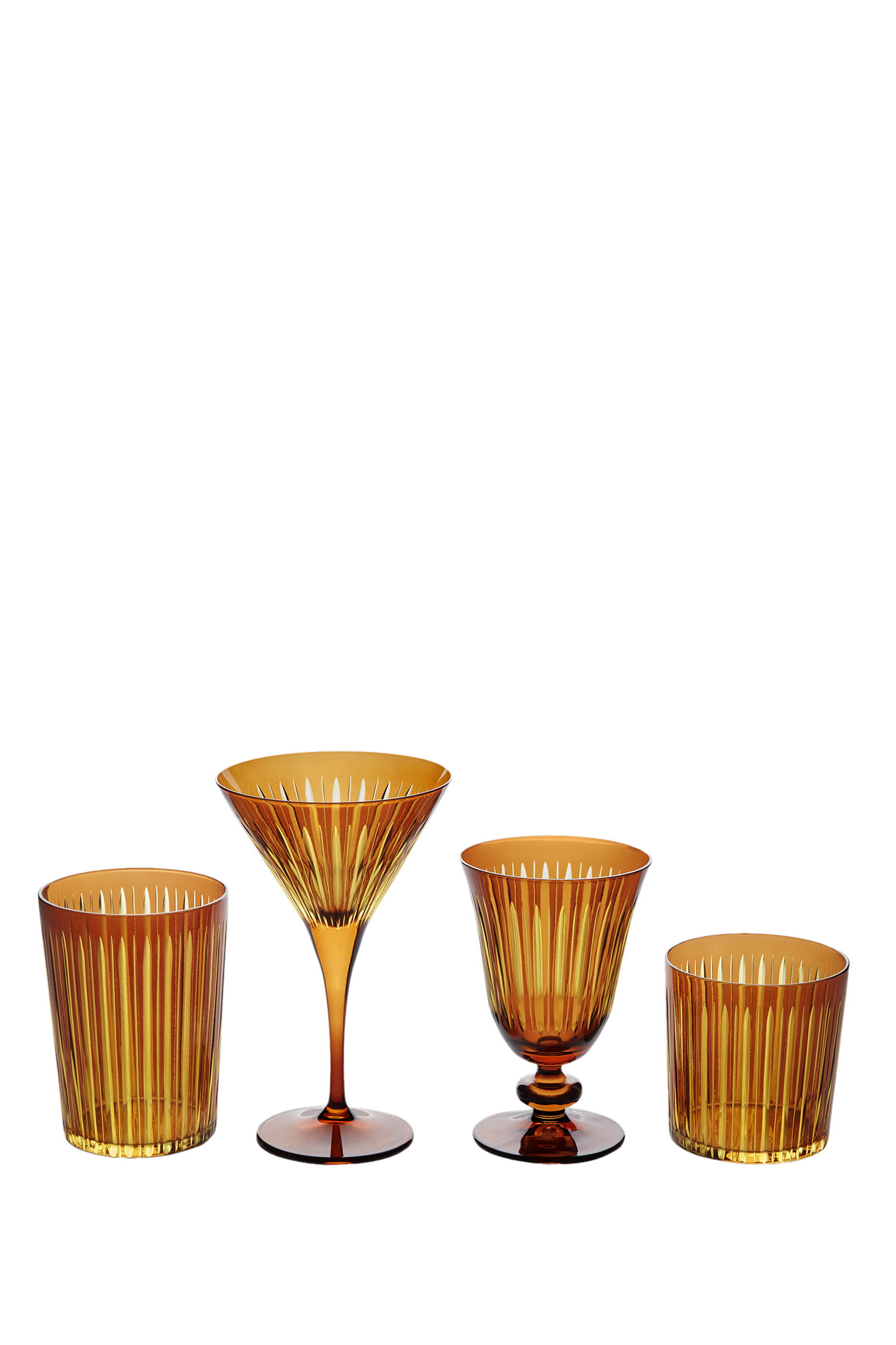 Prism Amber Martini Glass, Set of 4