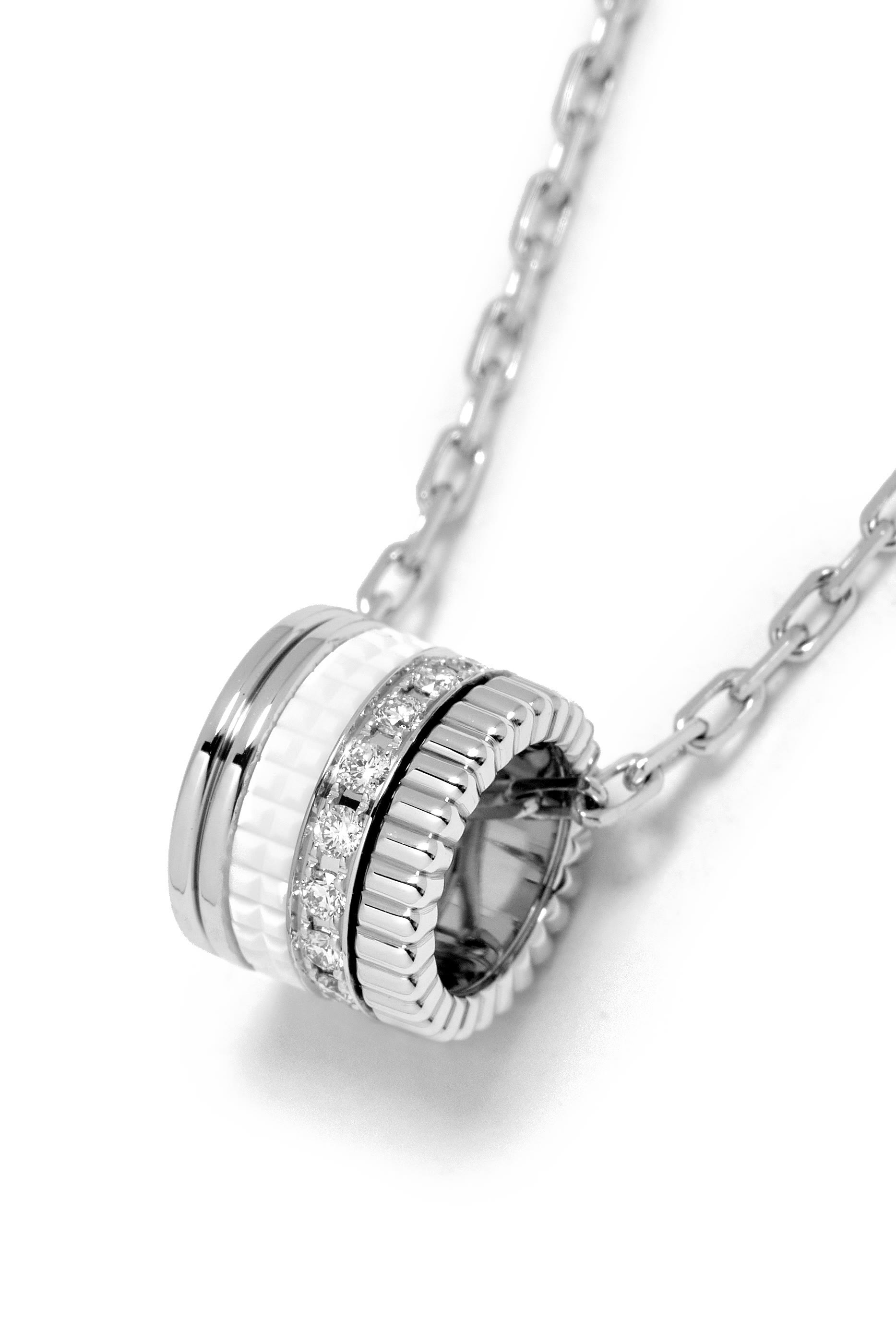 Quatre Double White Edition Large Pendant Necklace, 18k White Gold  Diamonds