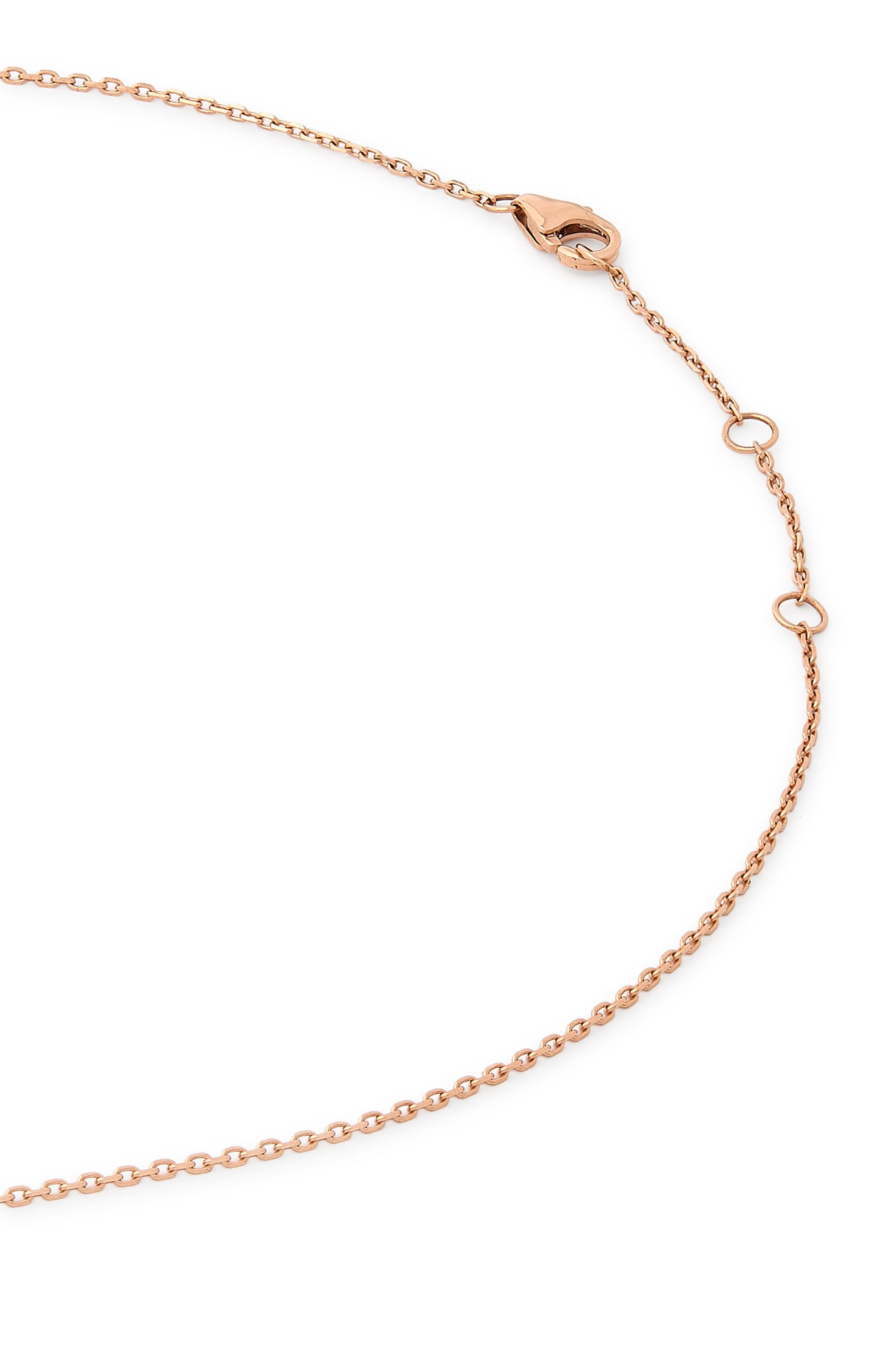 Harf Turath Letter D Necklace, 18k Rose Gold  Diamonds