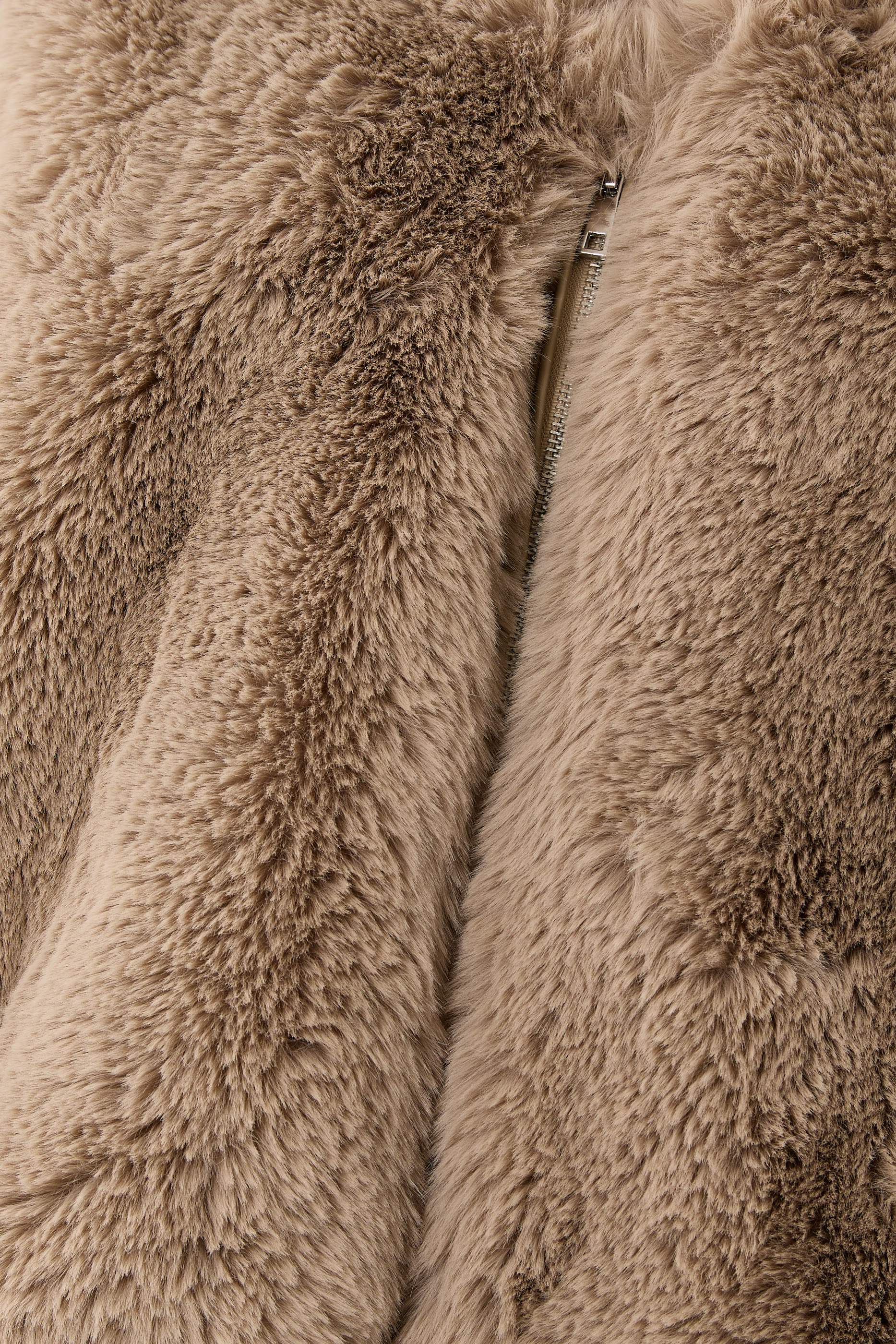 Senna Collarless Faux Fur Jacket 