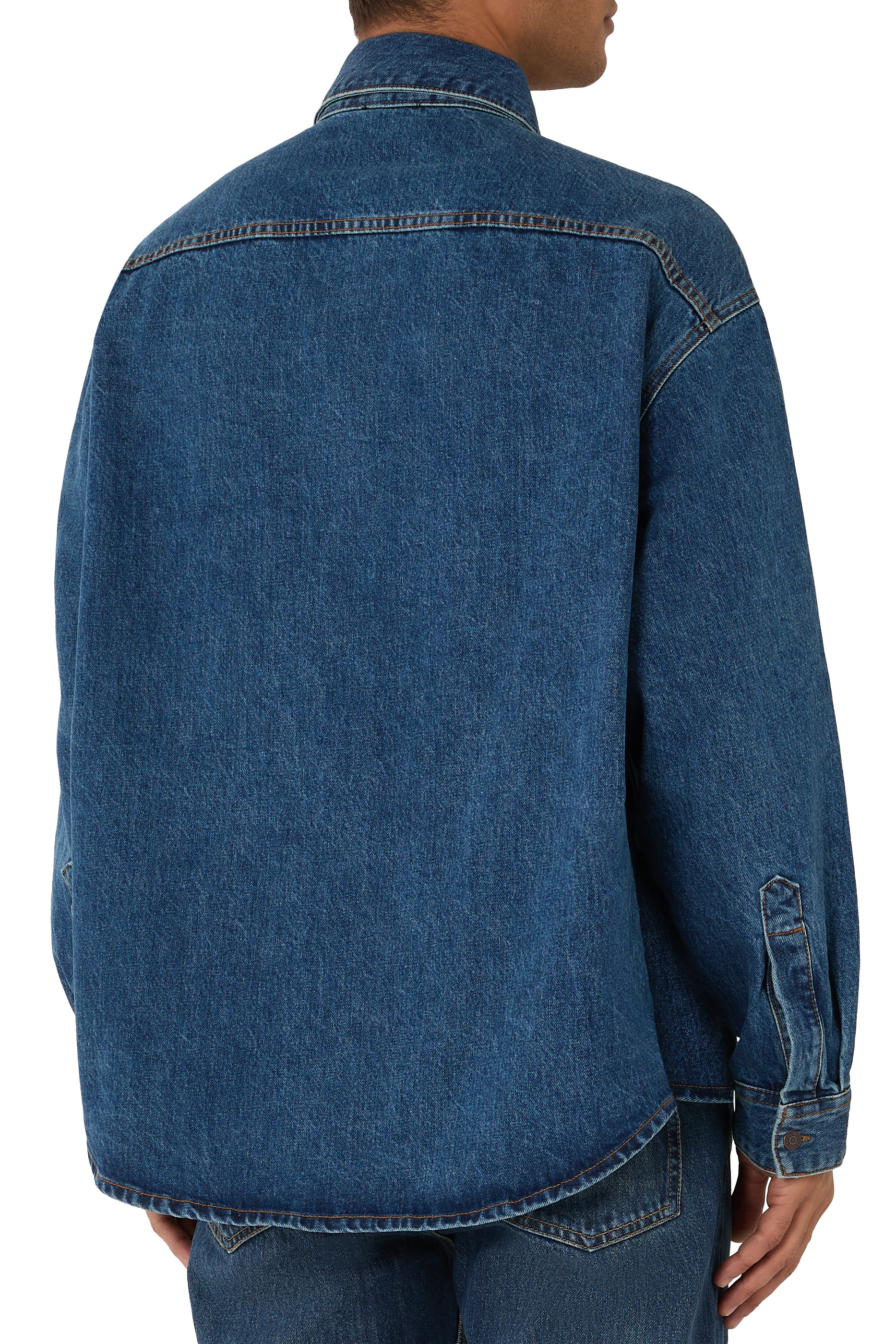 Chest Pocket and Metallic Buttons Shirt