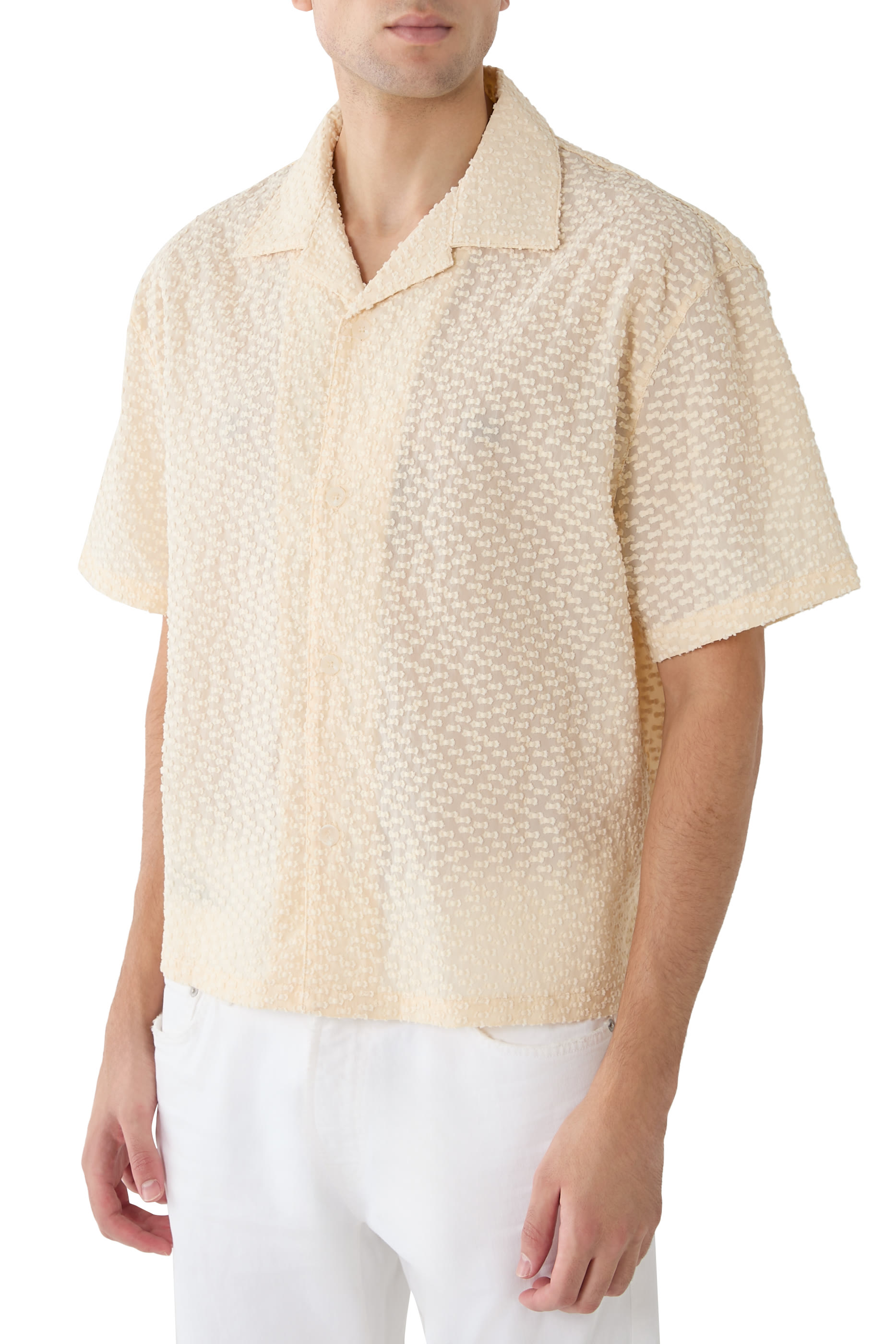 Ribbon Jacquard Vacation Shirt
