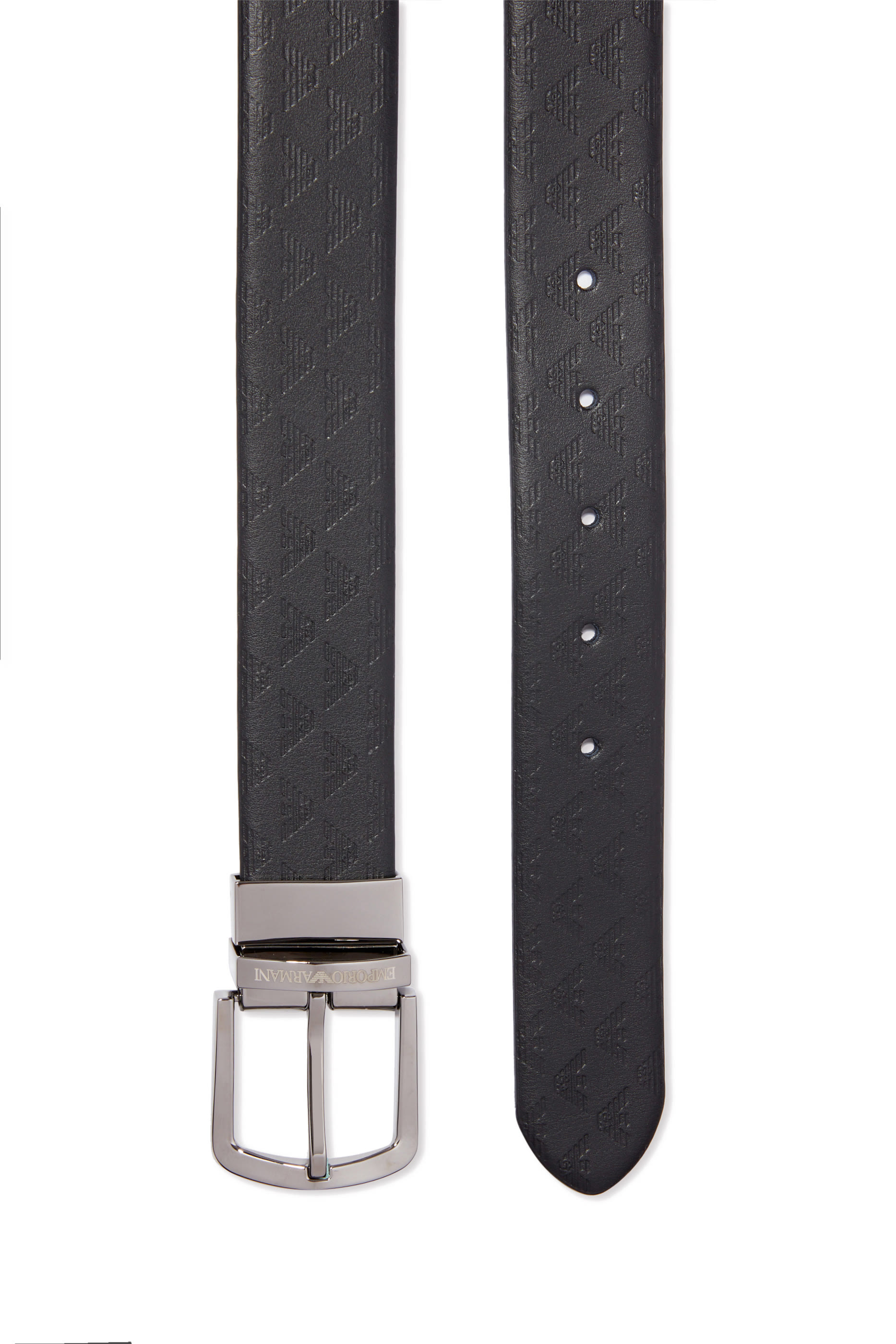All-Over Logo Reversible Leather Buckle Belt