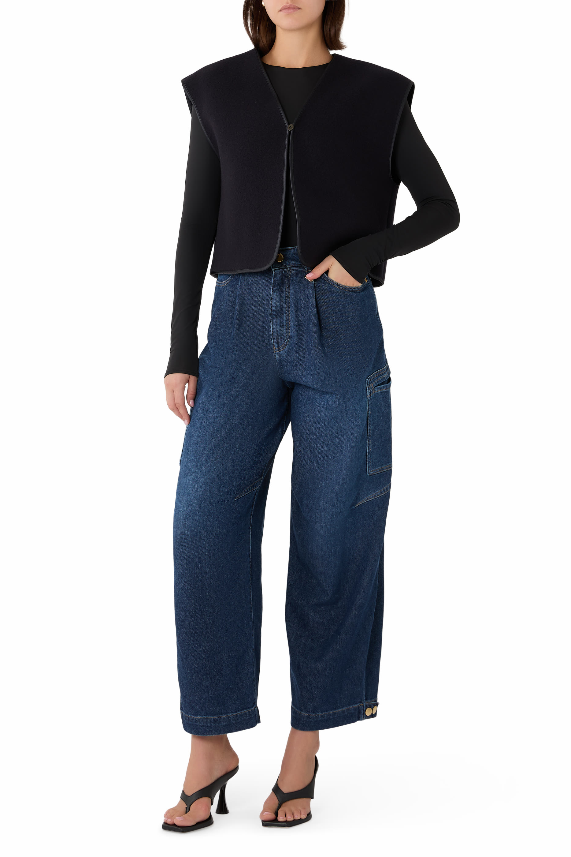 Wide-Leg Denim Jeans 