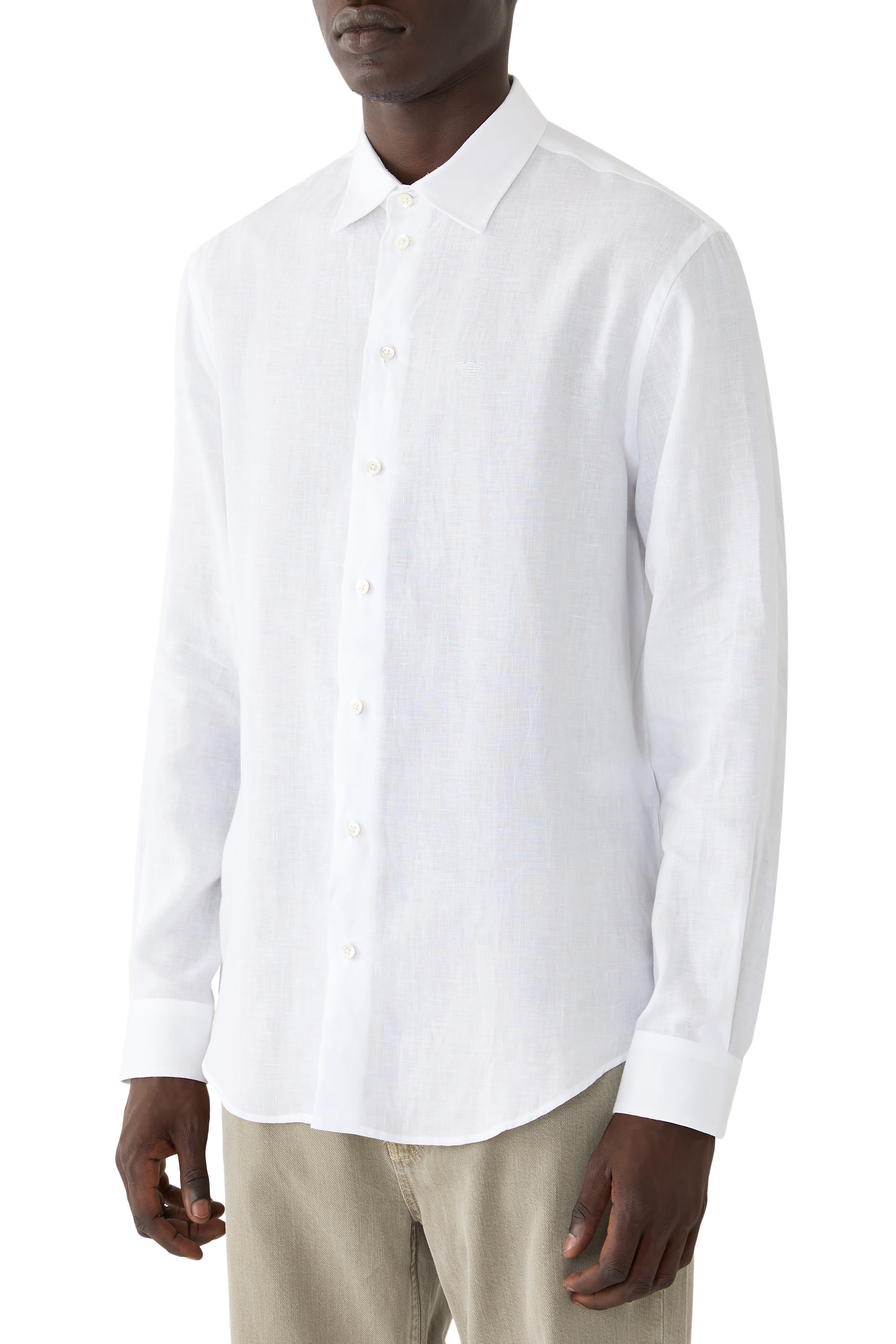 Linen Chambray Long Sleeves Shirt