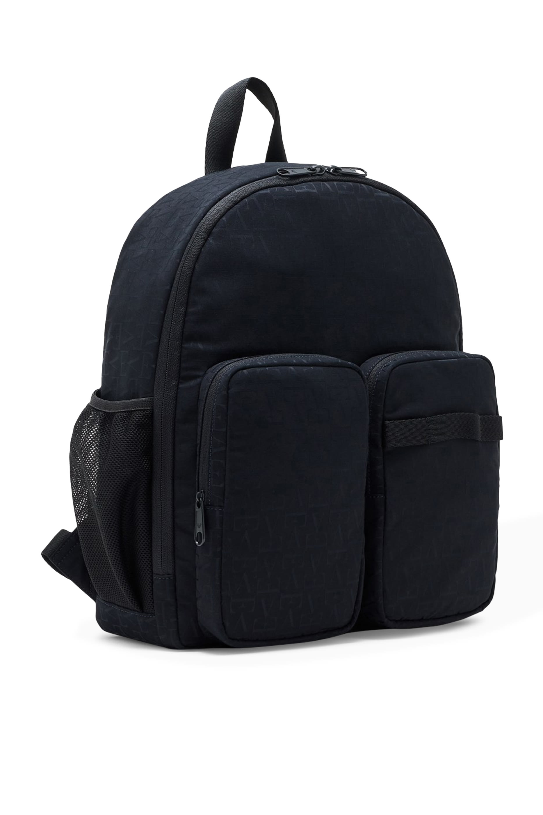 Kids All-Over Logo Pattern Backpack  with Front Zip Pockets 