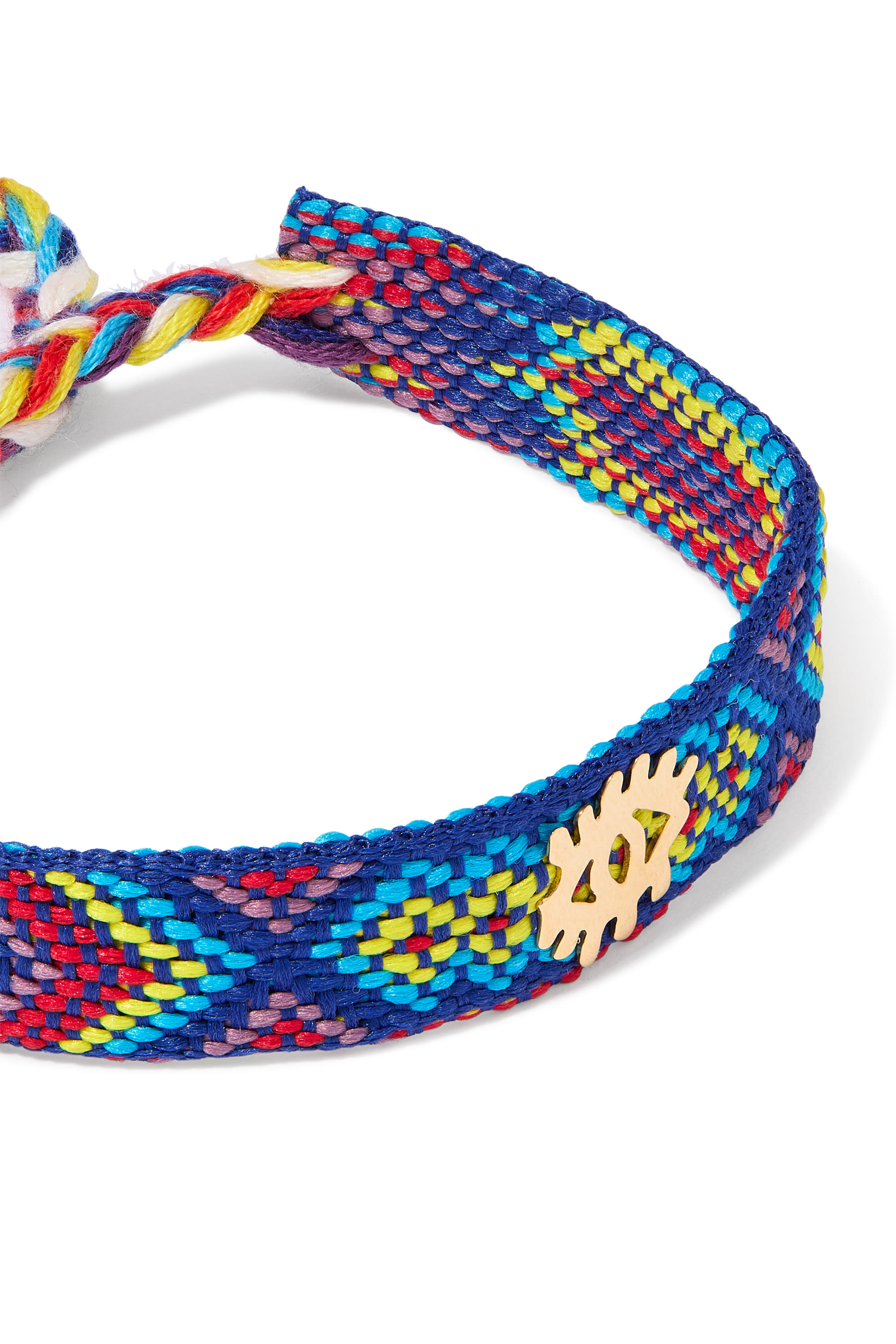 Ya Ein Evil Eye Woven Bracelet, Fabric  18k Yellow Gold