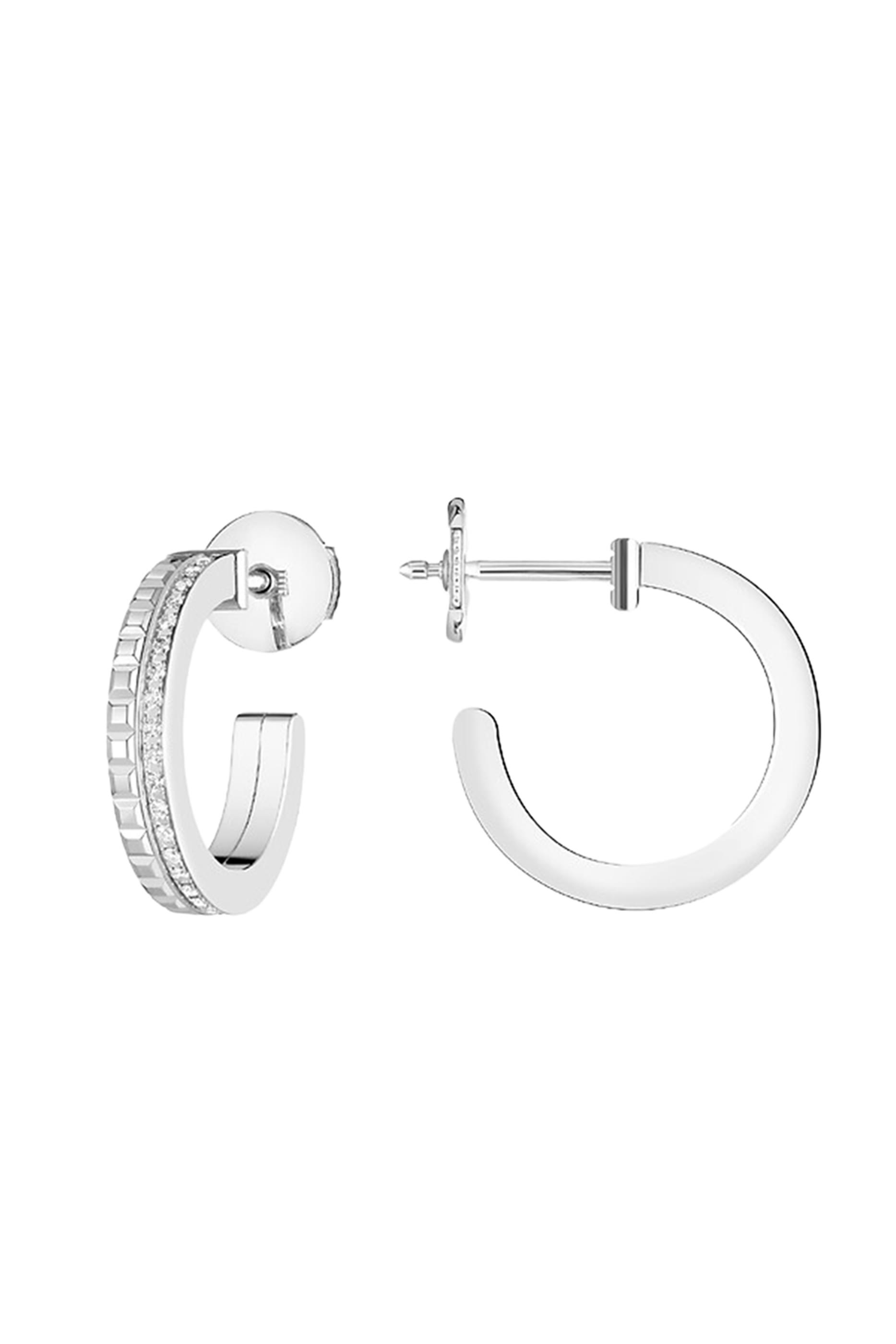 Quatre Radiant Edition Hoop Earrings, 18K White Gold  Diamond