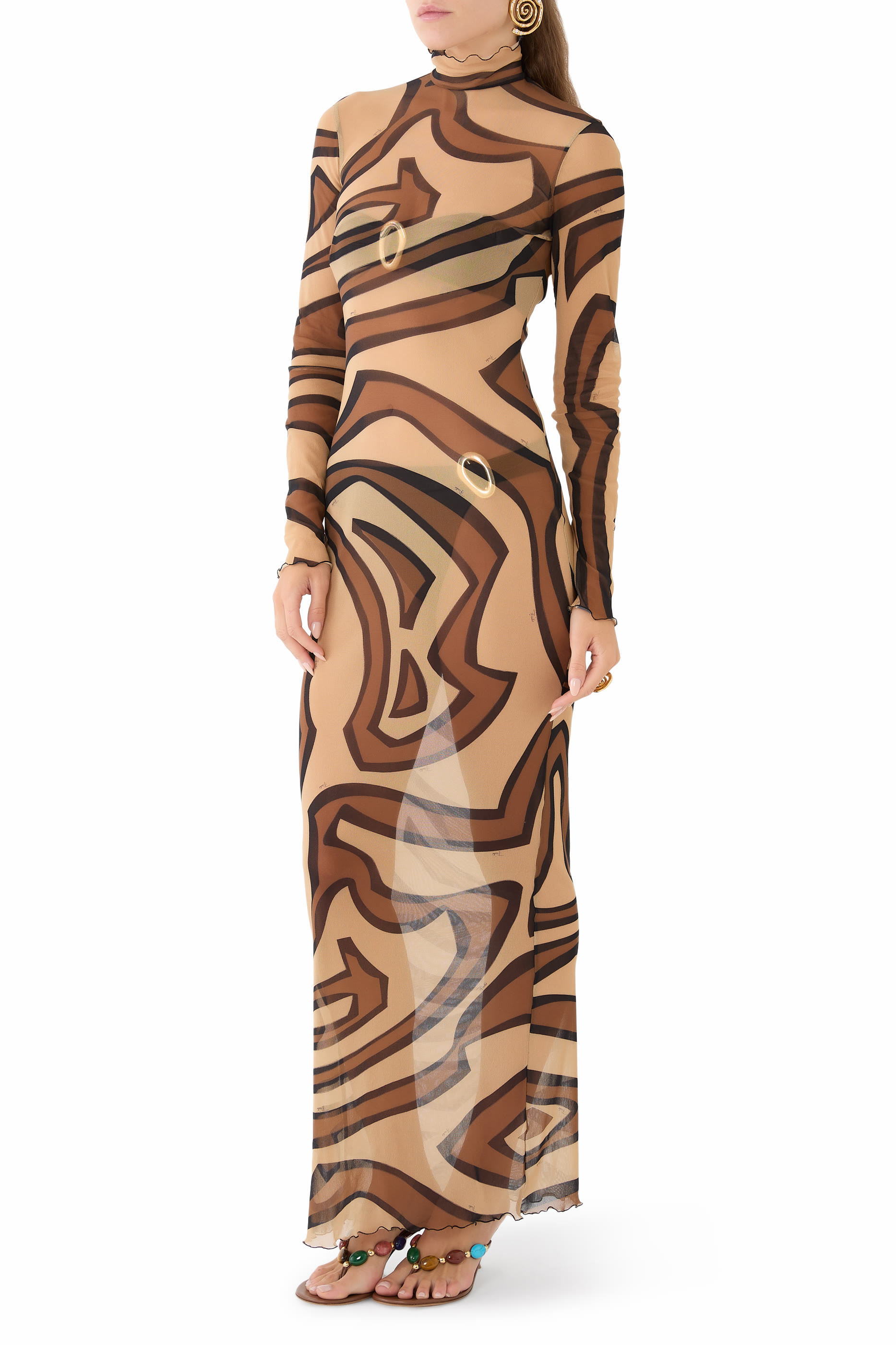 Labirinto Print Tulle Dress