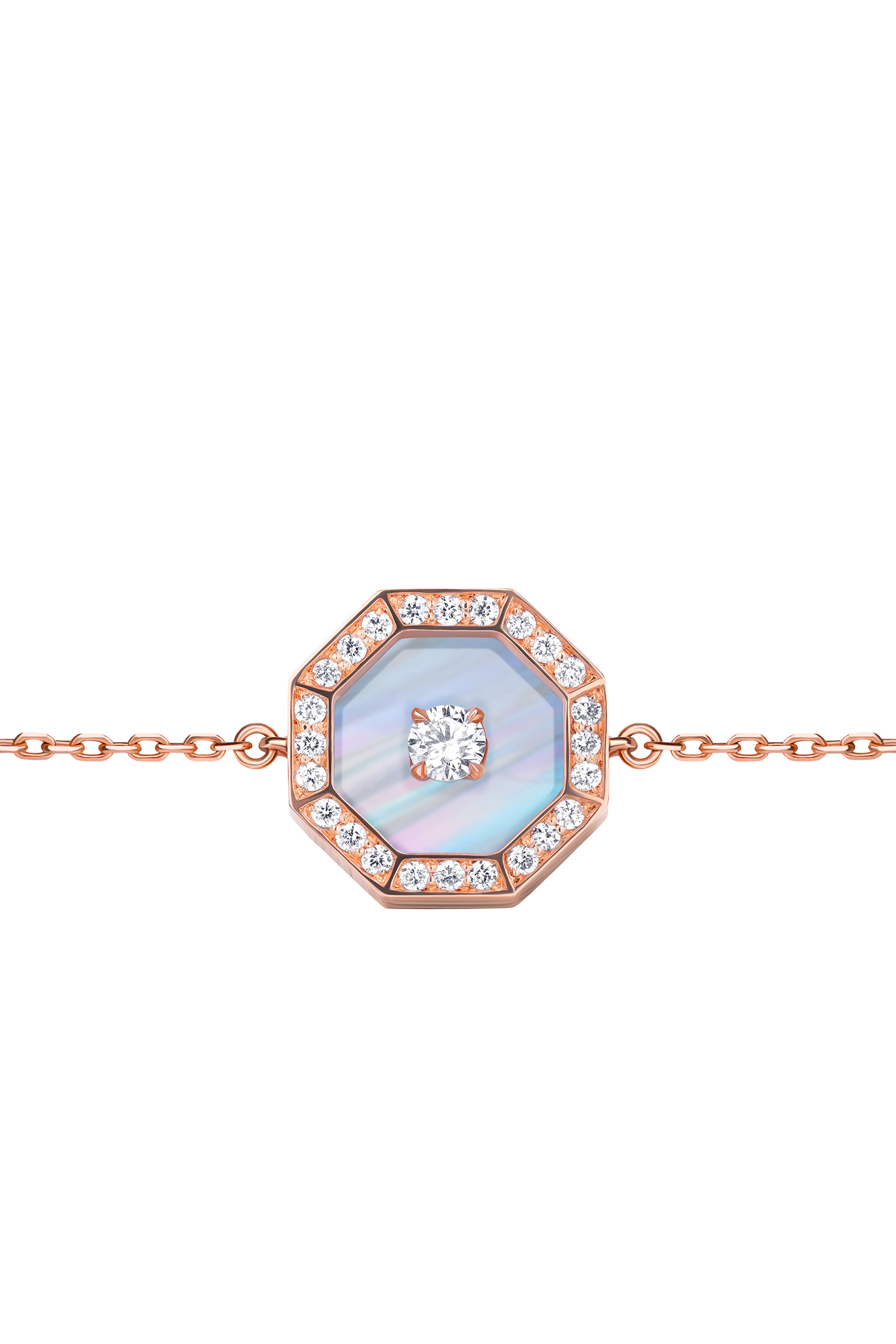 Ahjar Birwaz Bracelet, 18K Rose Gold with Diamonds  Mother of Pearl