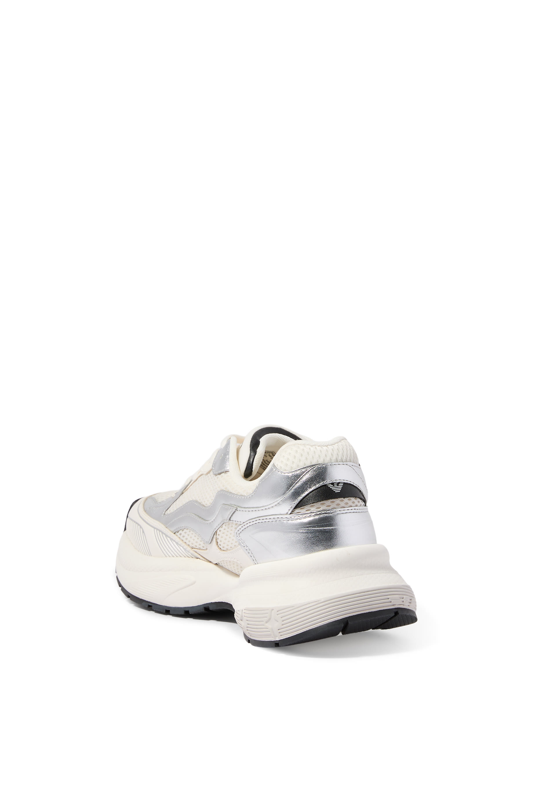  Logo Sneakers in Metallic Leather  Mesh