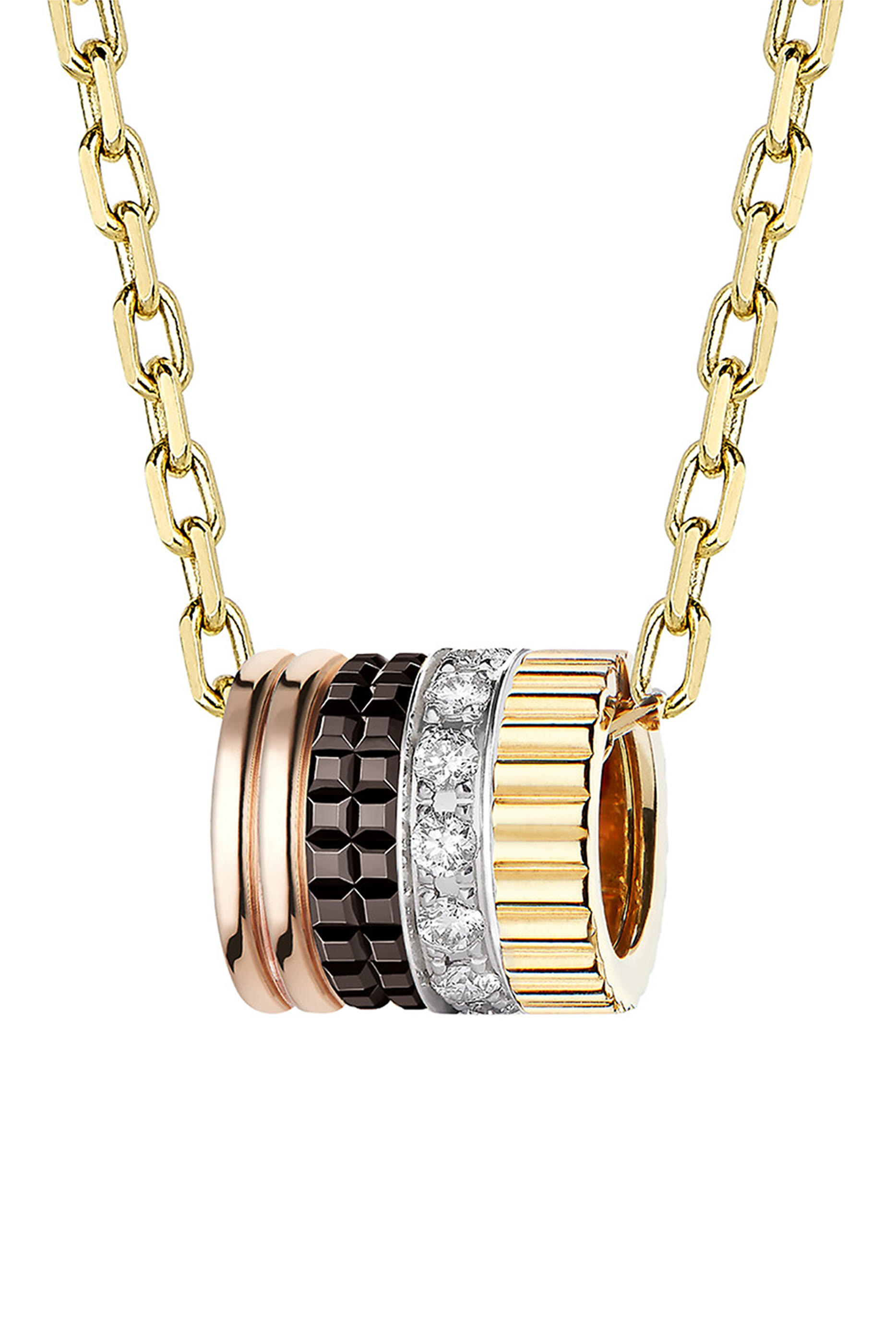 Quatre Classique Pendant S Motif, Mix Gold  Diamond