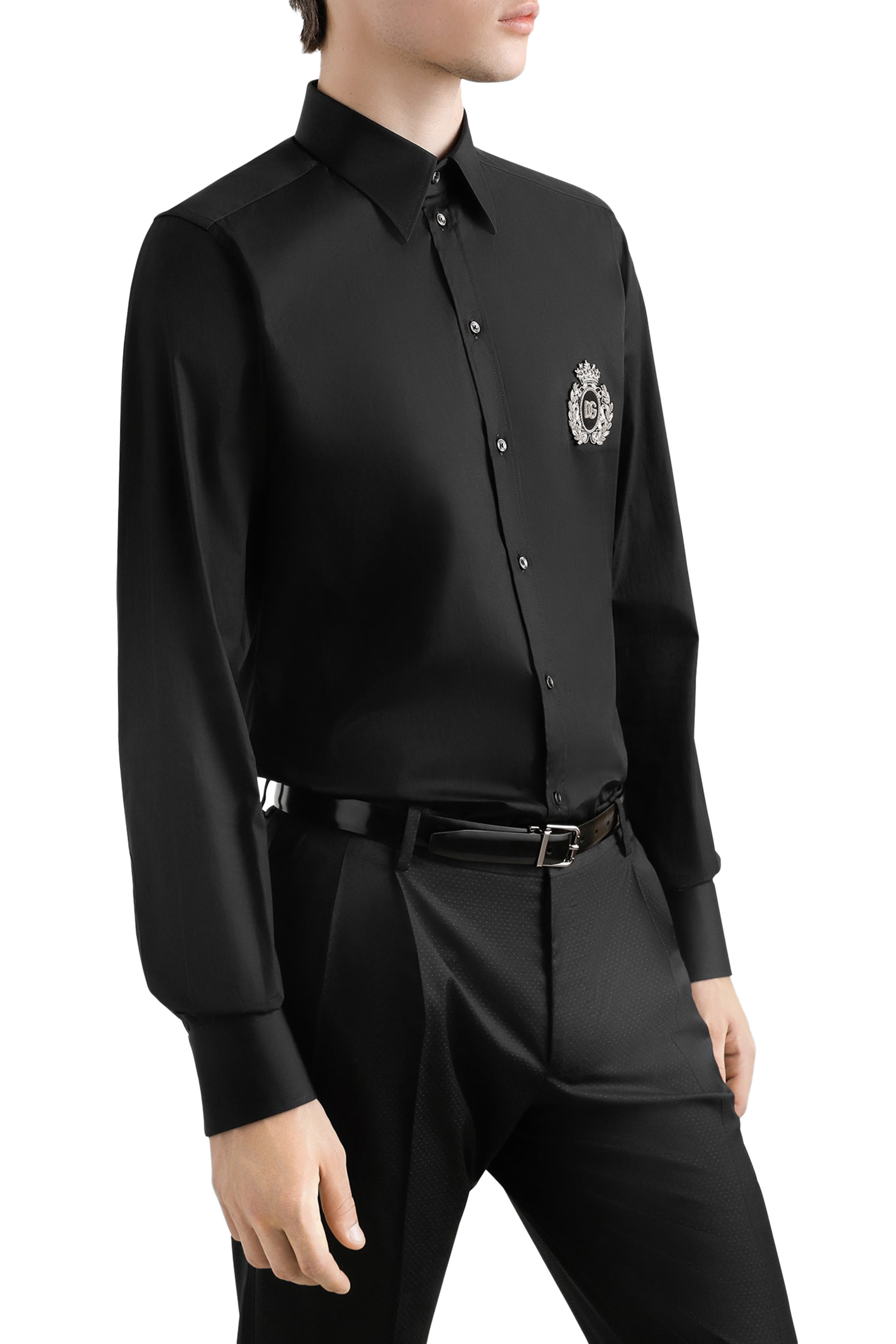 Cotton Shirt with Heraldic Patch