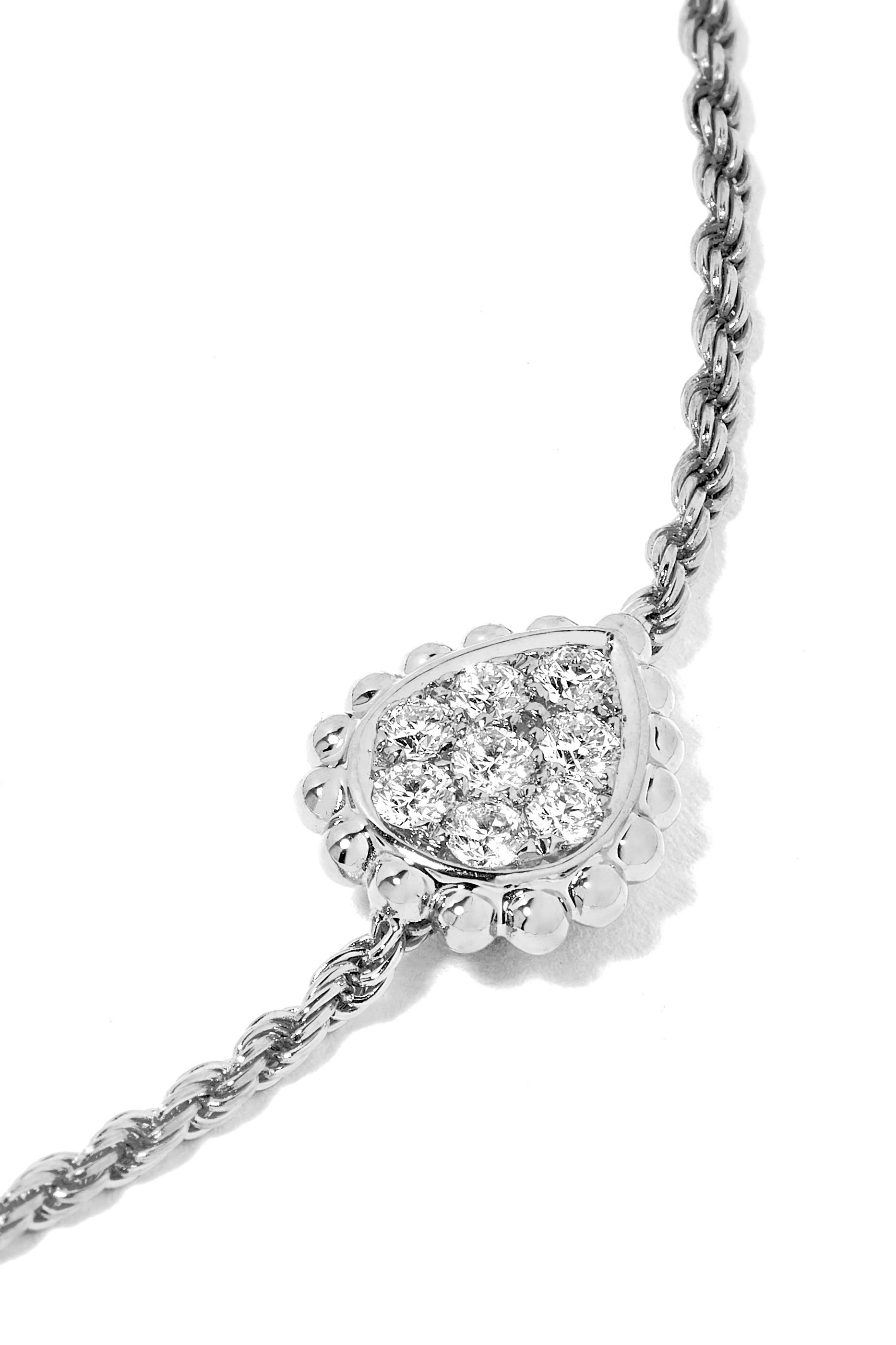 Serpent Boh&egrave;me XS motif chain bracelet, Diamonds  White Gold