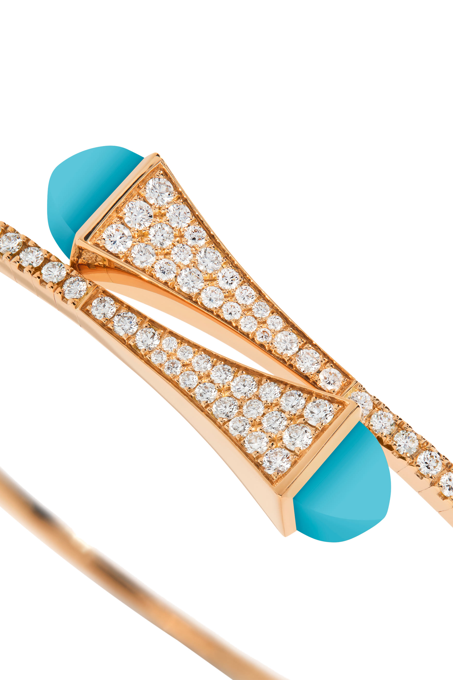 Cleo Diamond Midi Slip-On Bracelet, 18K Rose Gold with Turquoise  Diamond