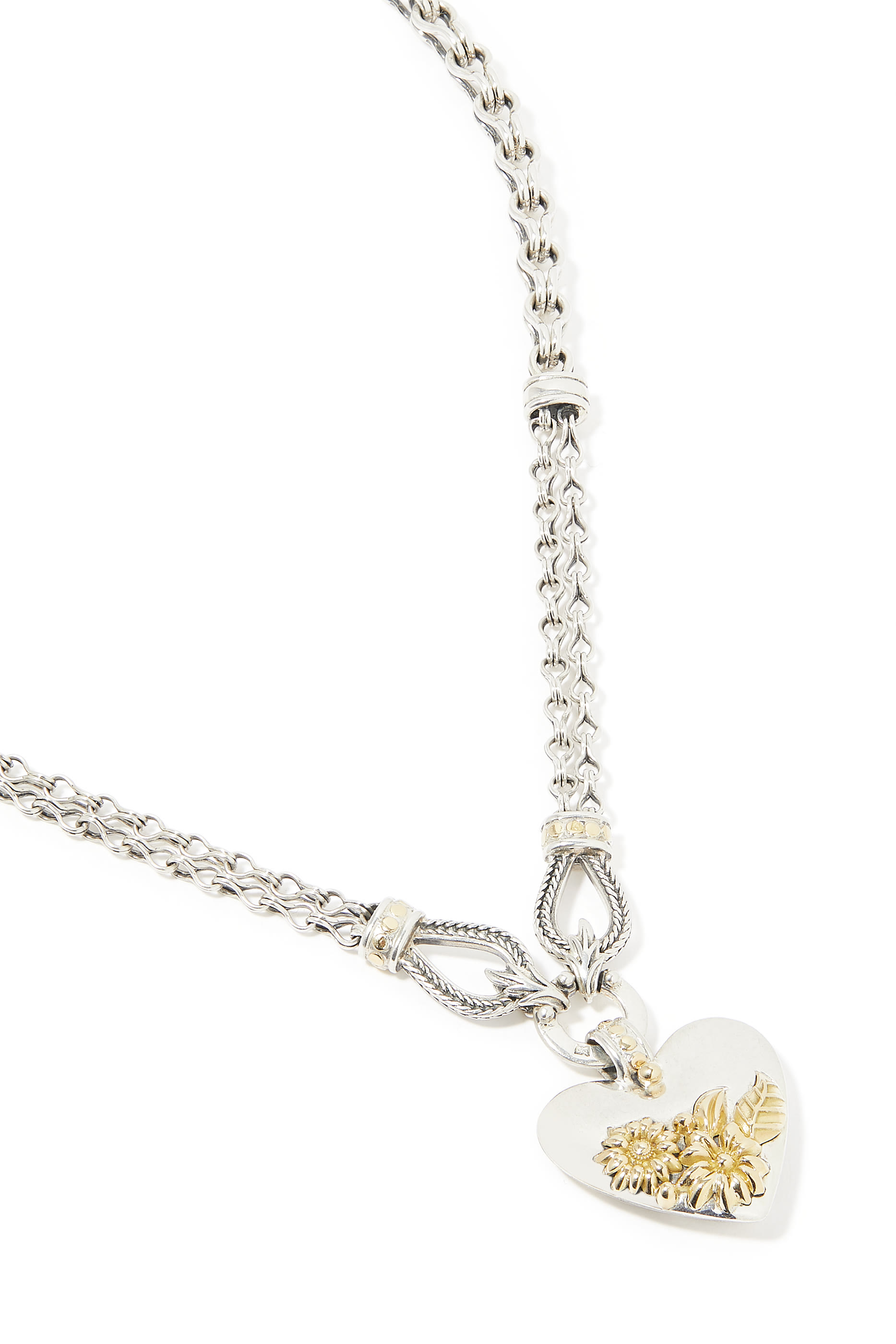 Fallahy Heart Necklace, 18k Yellow Gold  Sterling Silver