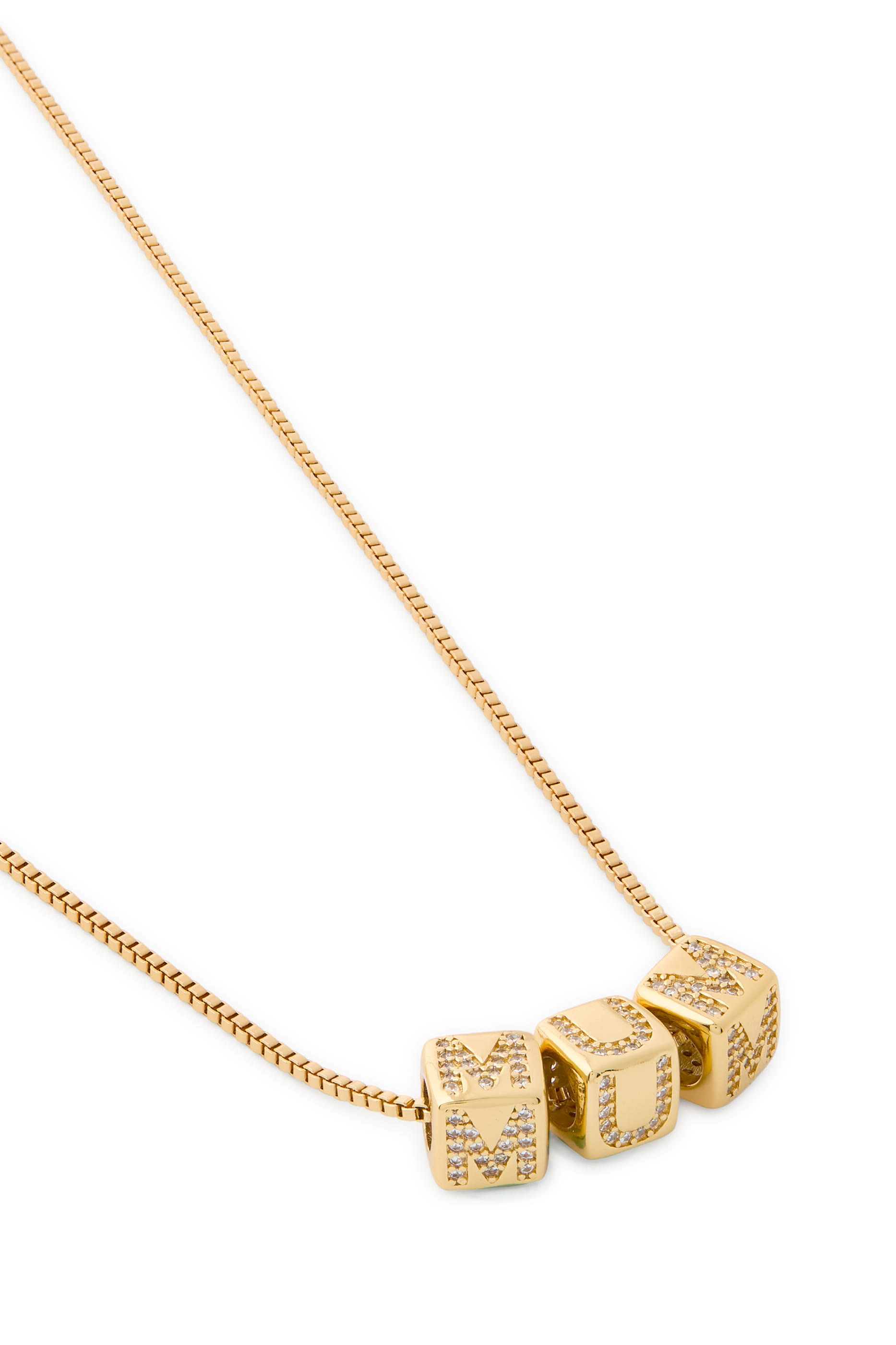 Mum Pendant, Brass  Cubic Zirconia