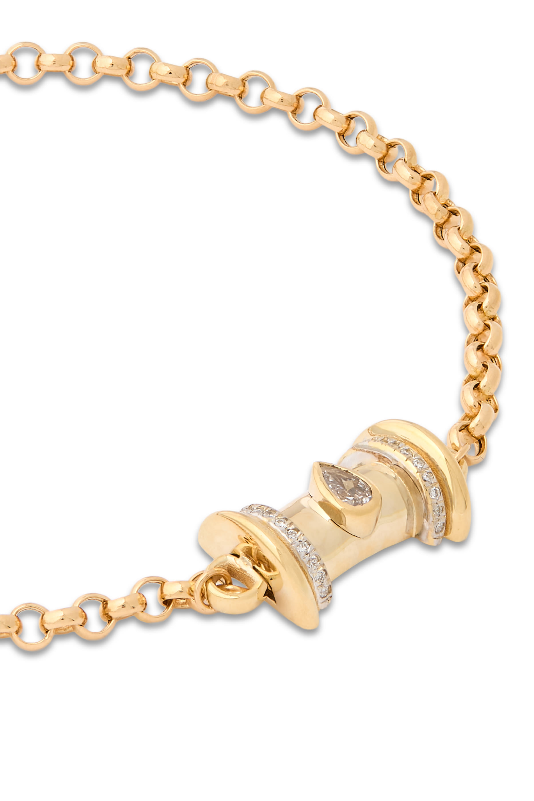 Warrior Princess Diamond Drop Bracelet, 18K Yellow Gold  Diamonds
