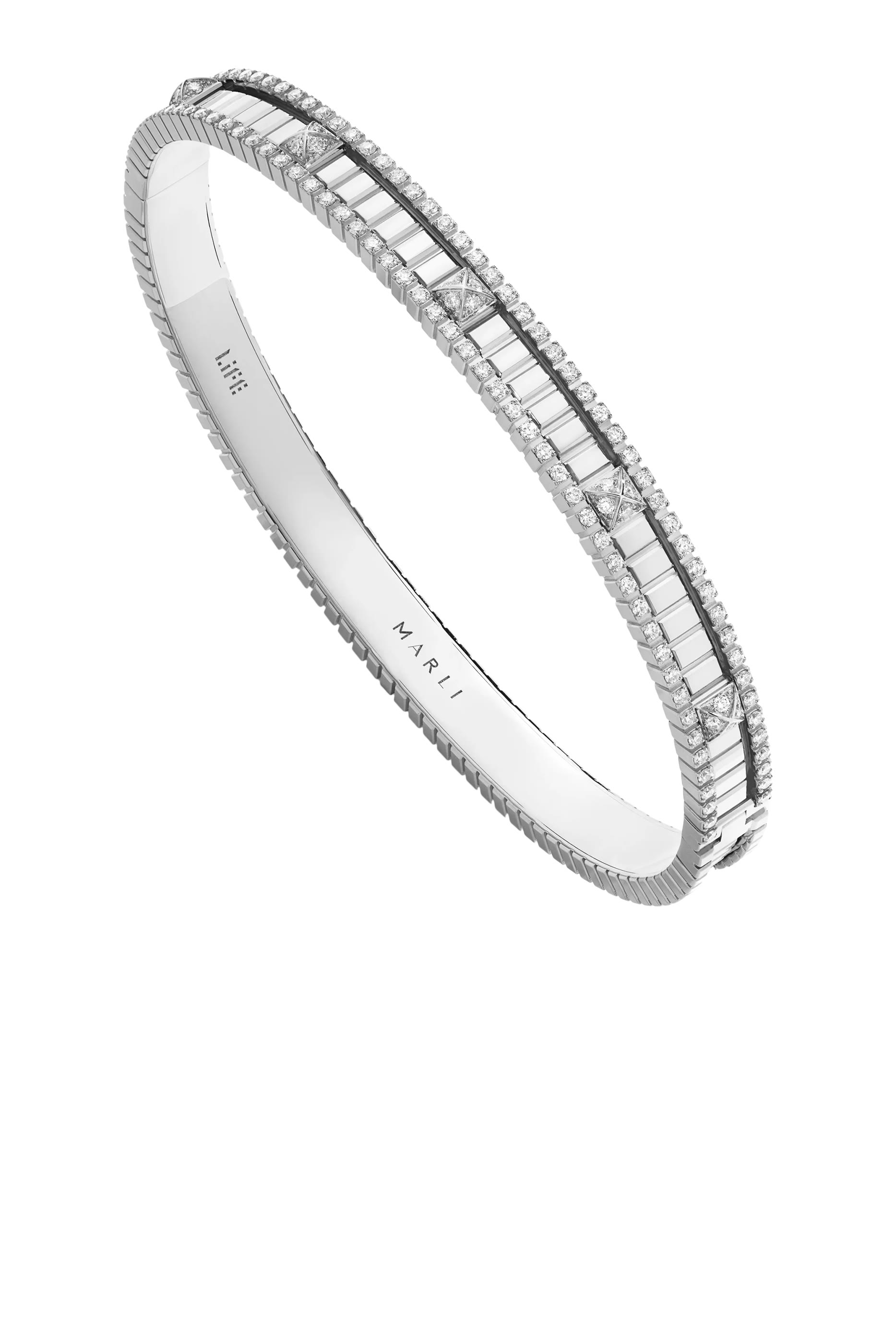 LIFE Hinged Bangle, 18K White Gold  Diamonds
