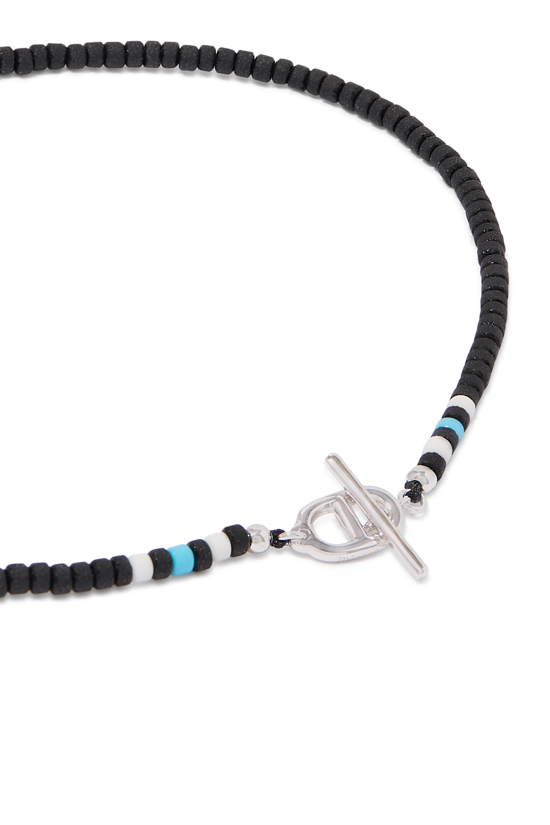 Avi Bracelet, Sterling Silver  Black Heishi Beads
