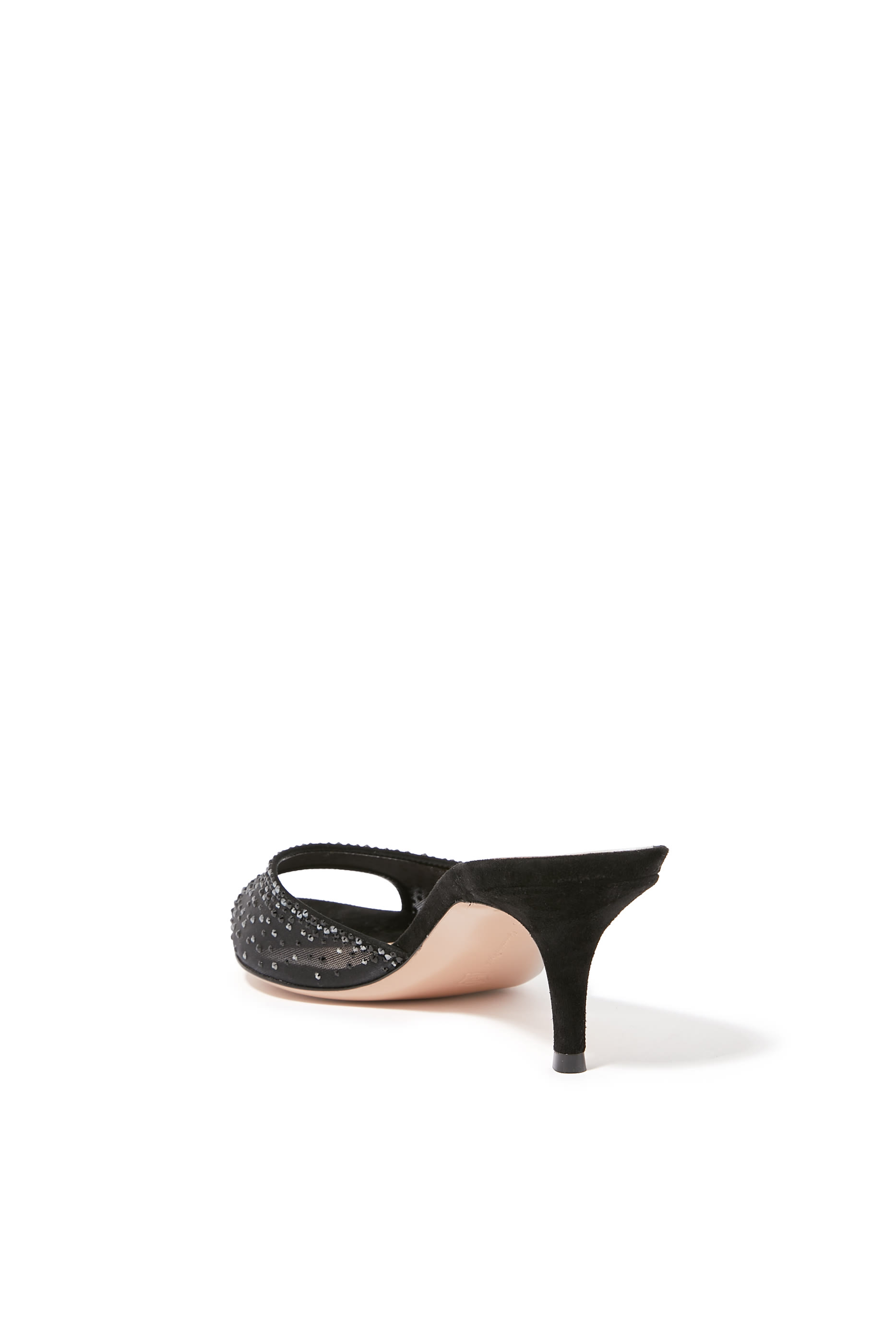Rania 55 Embellished Mules in Suede and Organza 