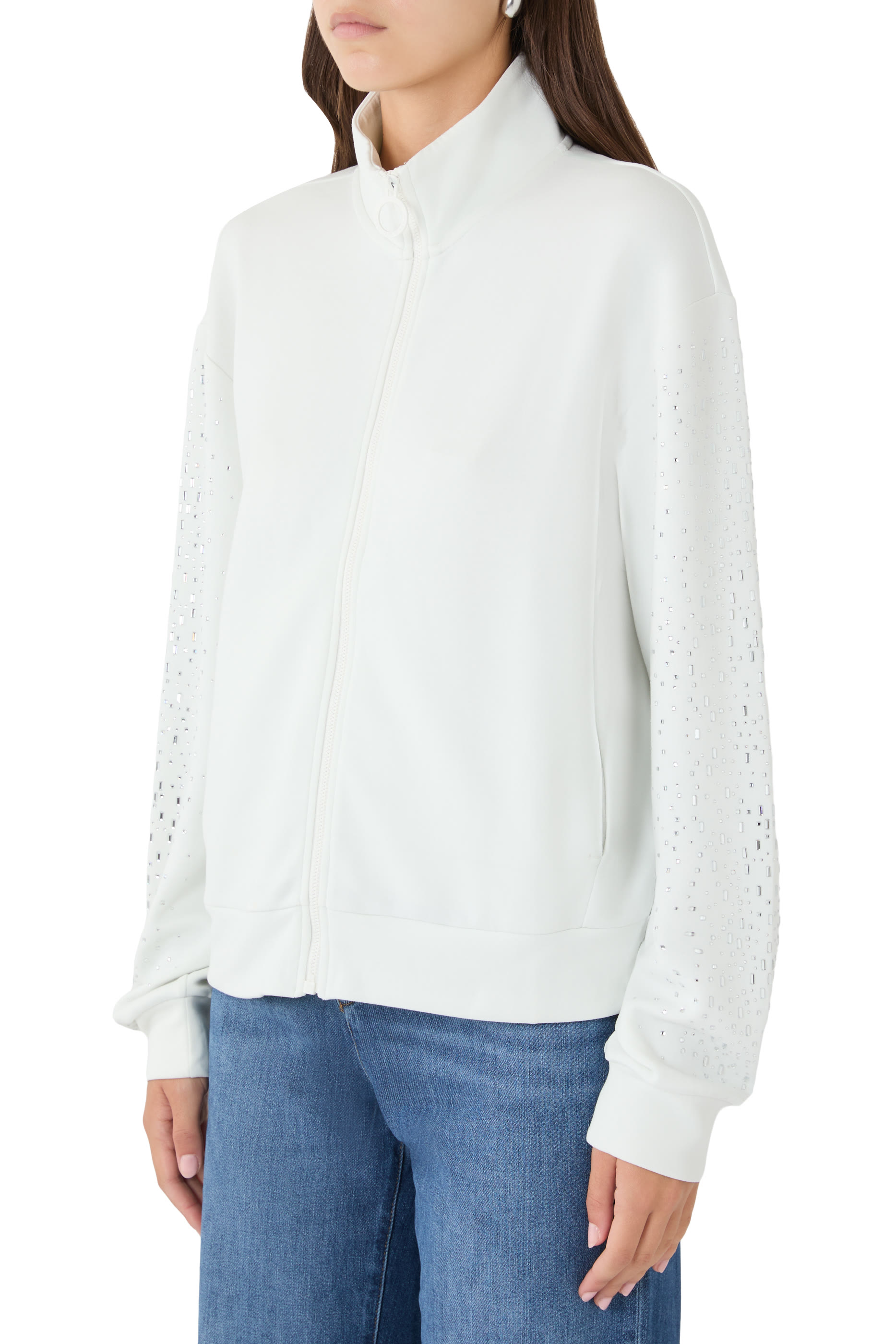 EA7 Logo Strass-Detail Sweatshirt 