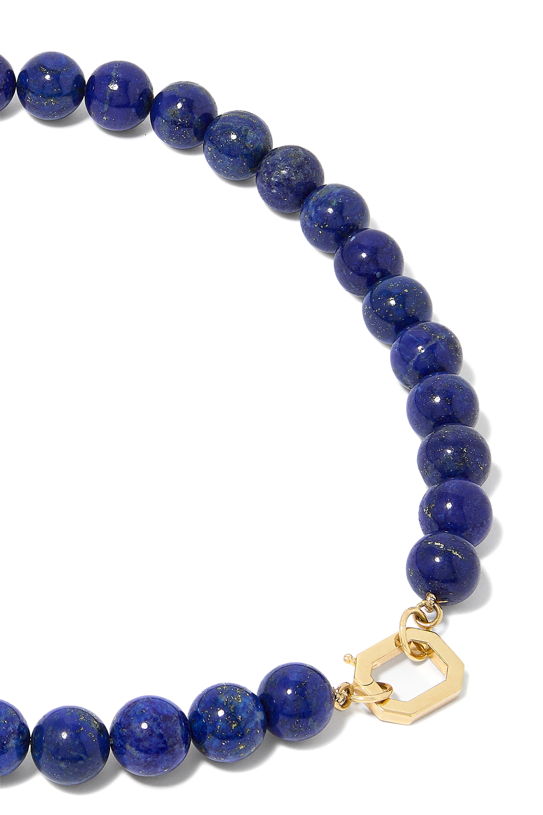  Lapis Beaded Necklace, 18K Yellow Gold