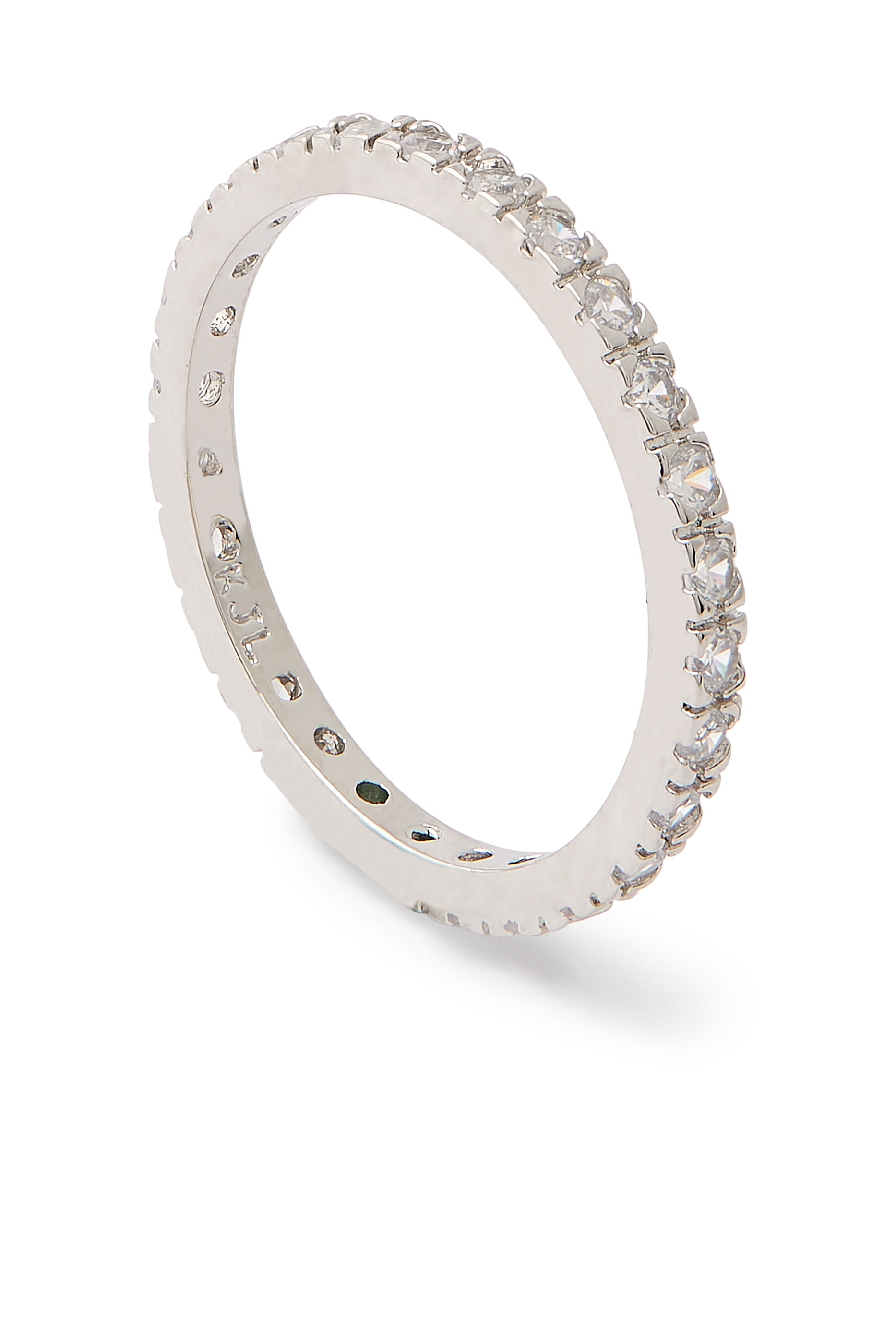  Classic Round Eternity Band, Rhodium Plated Brass  Cubic Zirconia