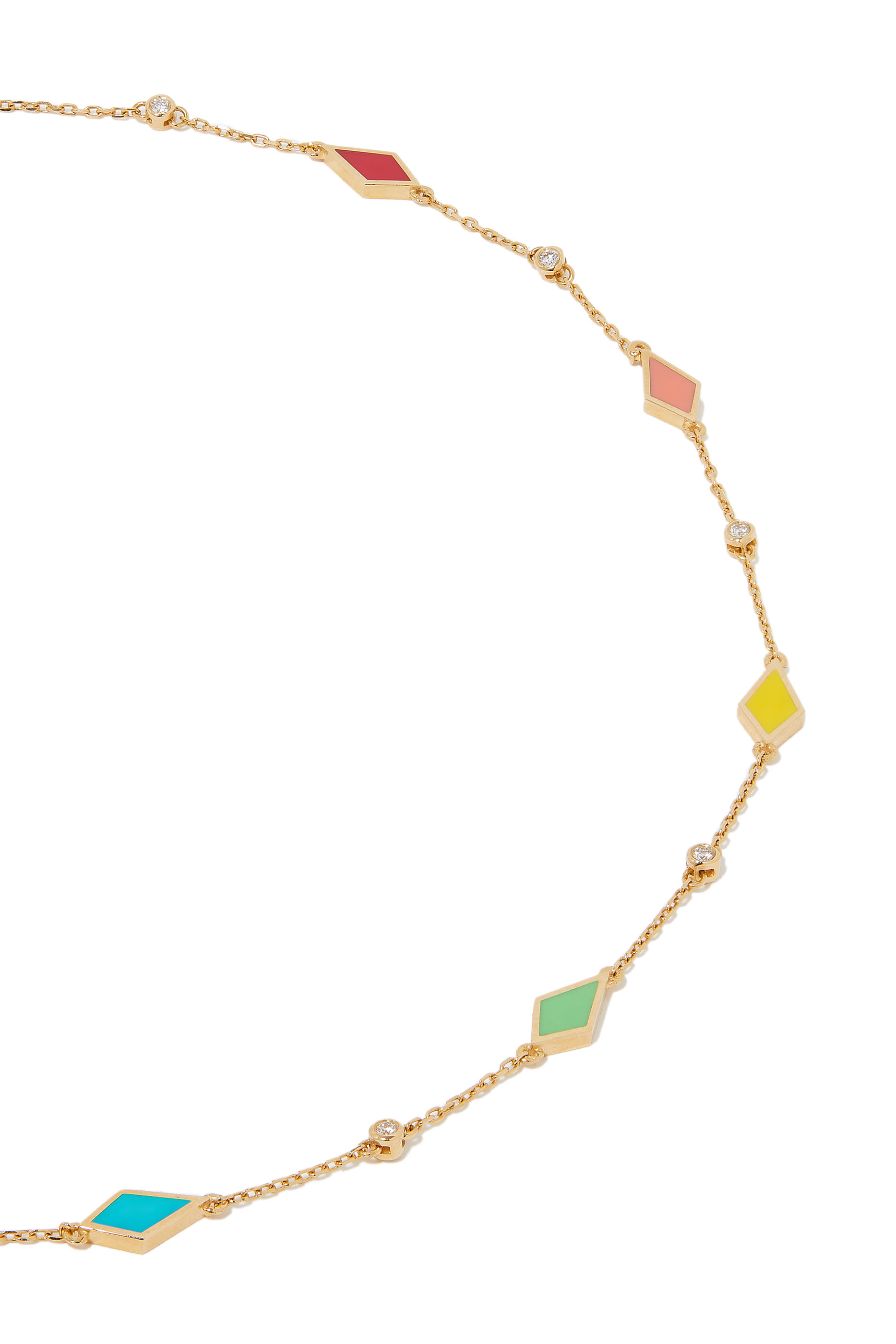 Mosaic Choker Necklace, 18k Yellow Gold  Diamonds