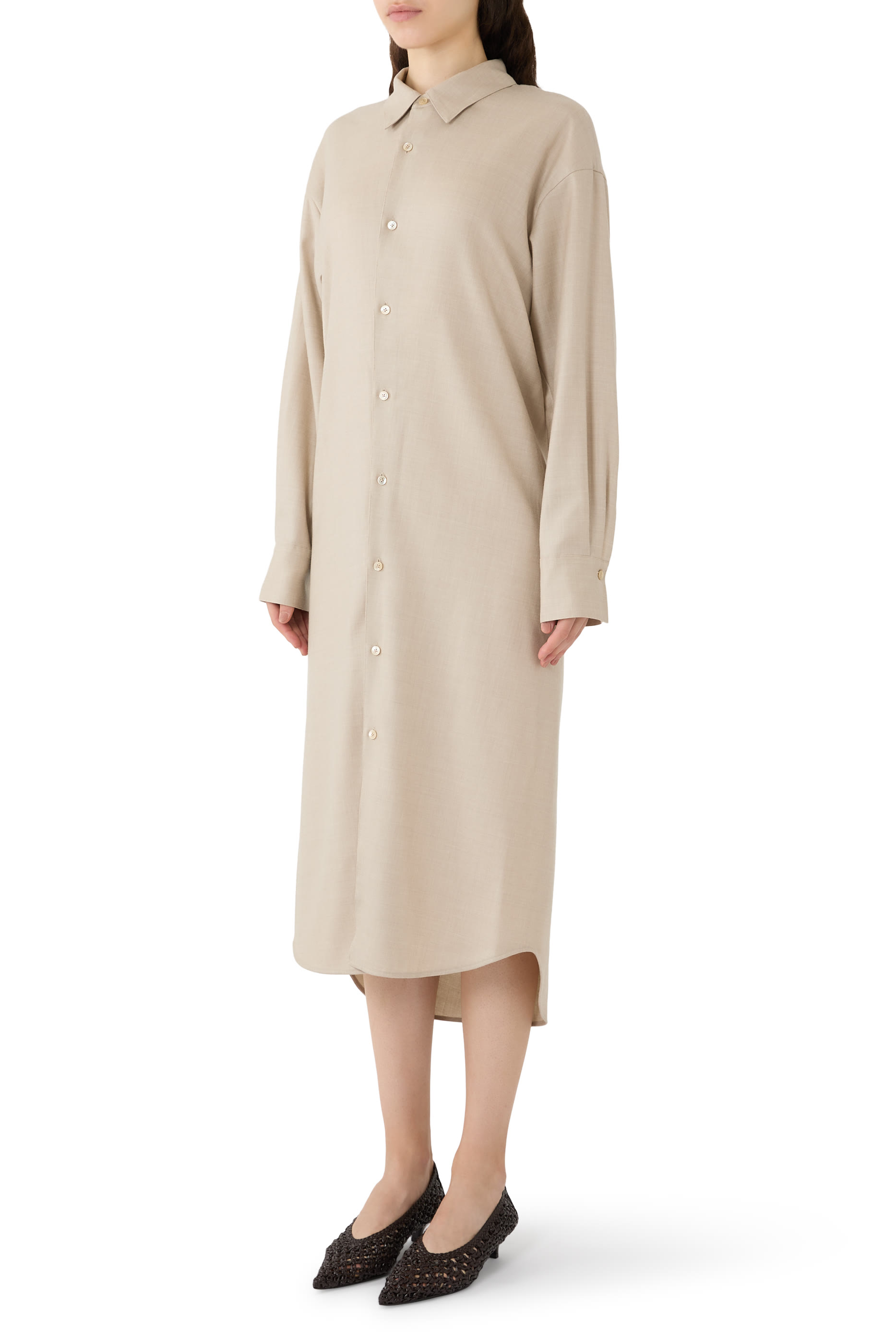 Super Light Wool Shirt Dress 