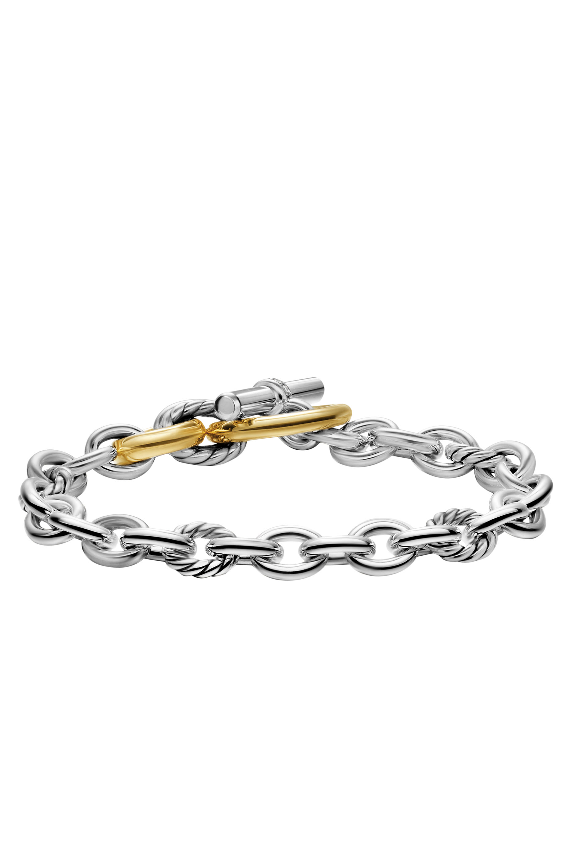 DY Mercer&reg; Toggle Chain Bracelet,  Sterling Silver with 18K Yellow Gold  Diamonds