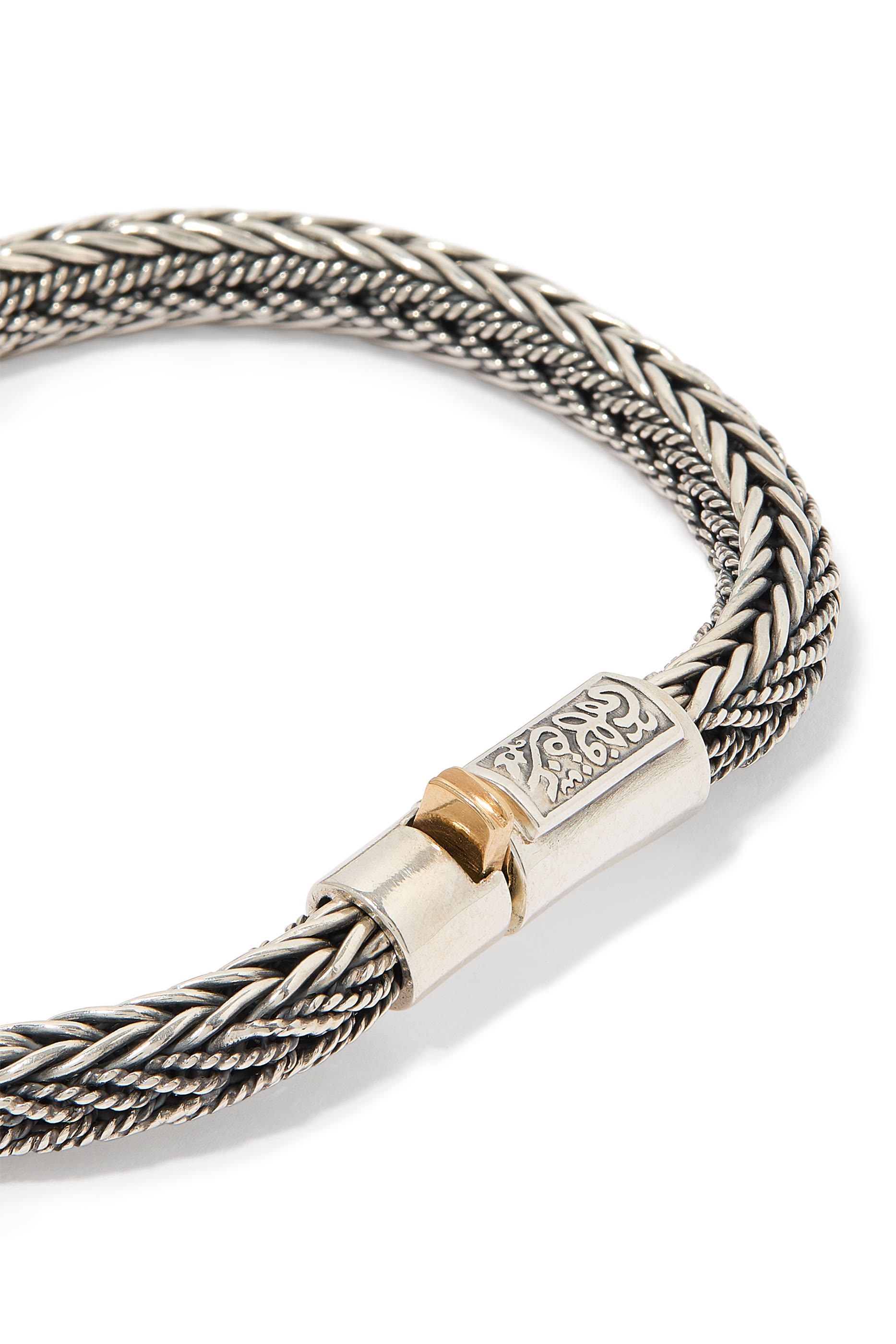Scarab Braided Bracelet, 18k Yellow Gold, Sterling Silver  Diamonds