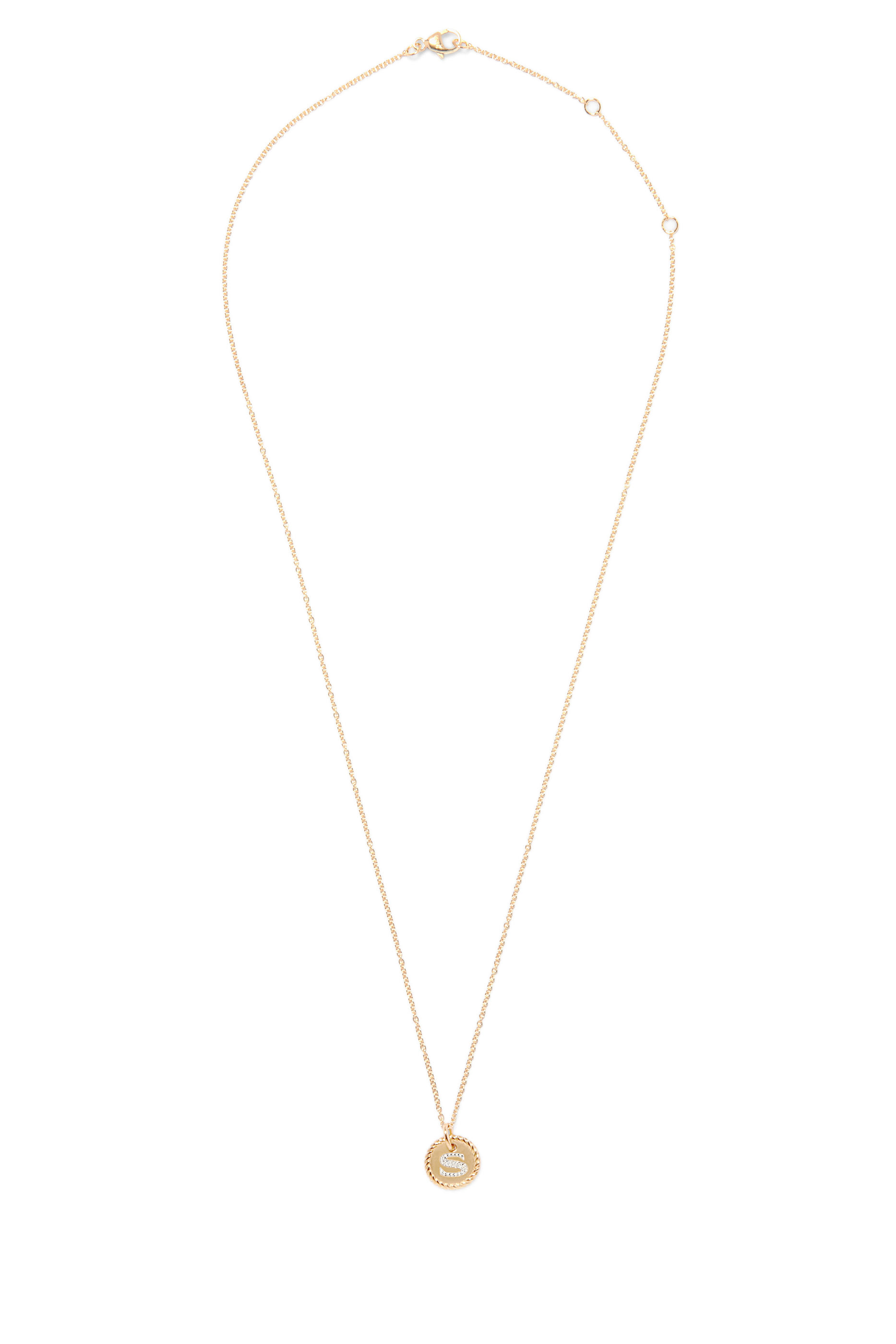Initial S Charm Necklace