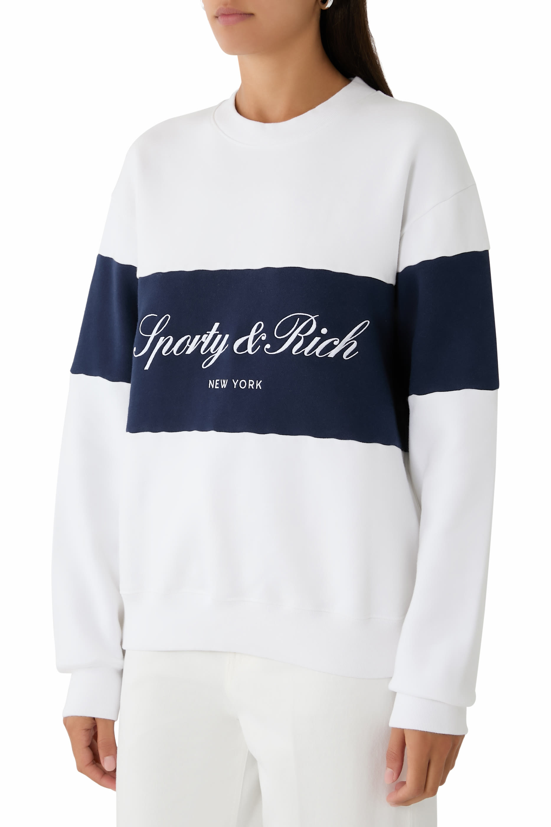 Signature Logo Block Crewneck Sweatshirt 