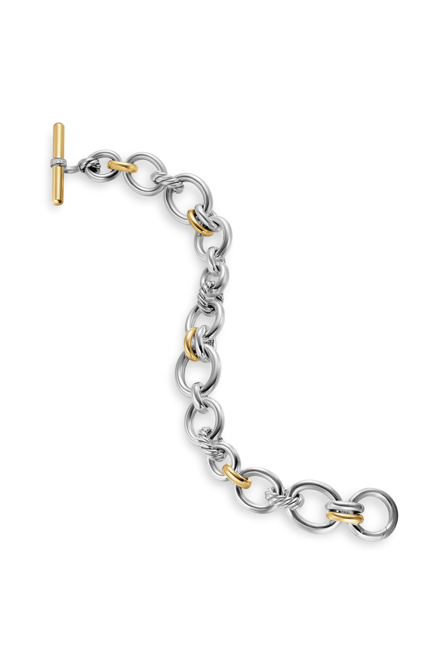  DY Mercer&reg; Chain Bracelet, Sterling Silver with 18K Yellow Gold  Diamonds