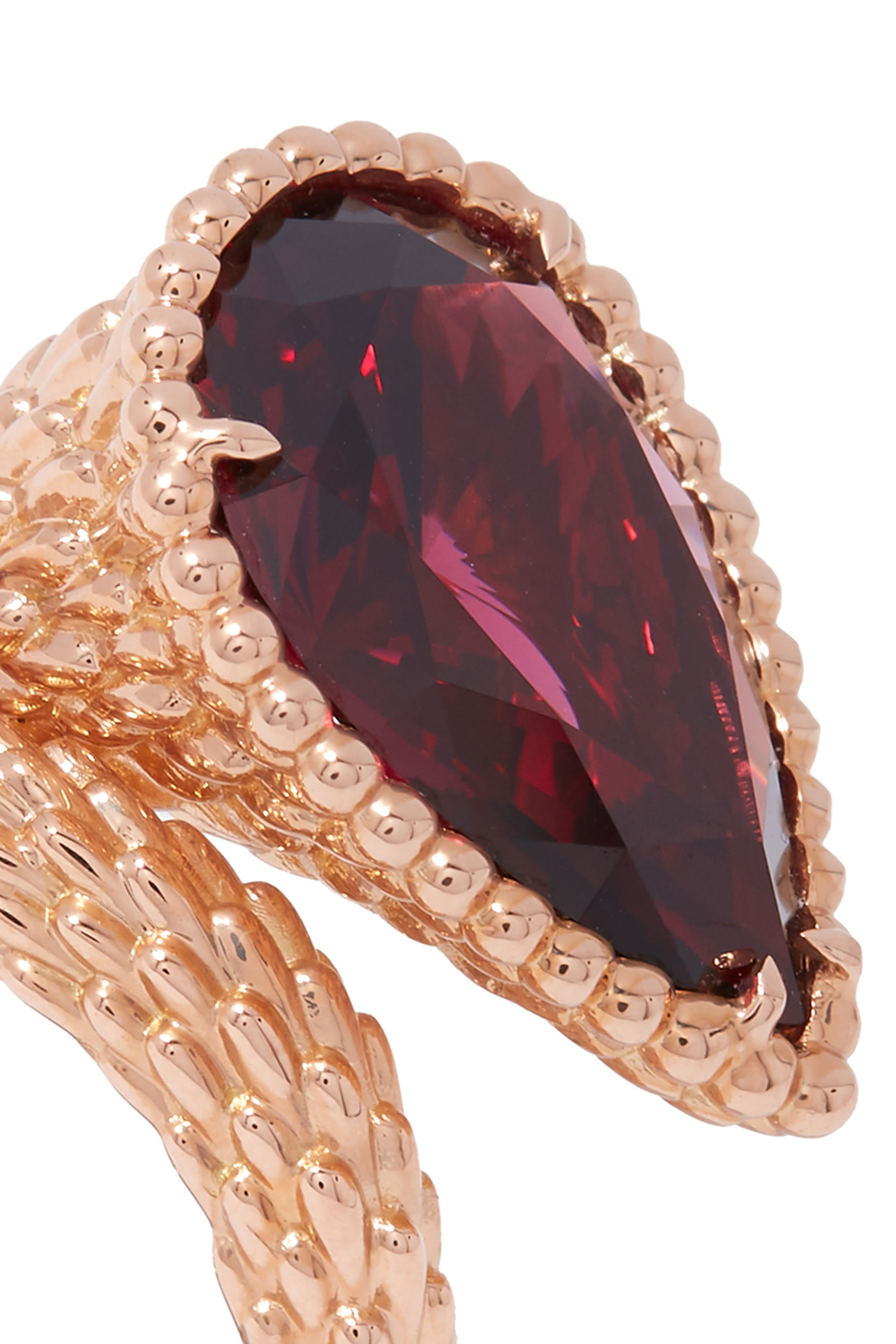 Serpent Boh&egrave;me Large Ring, 18k Yellow Gold  Rhodolite Garnet 