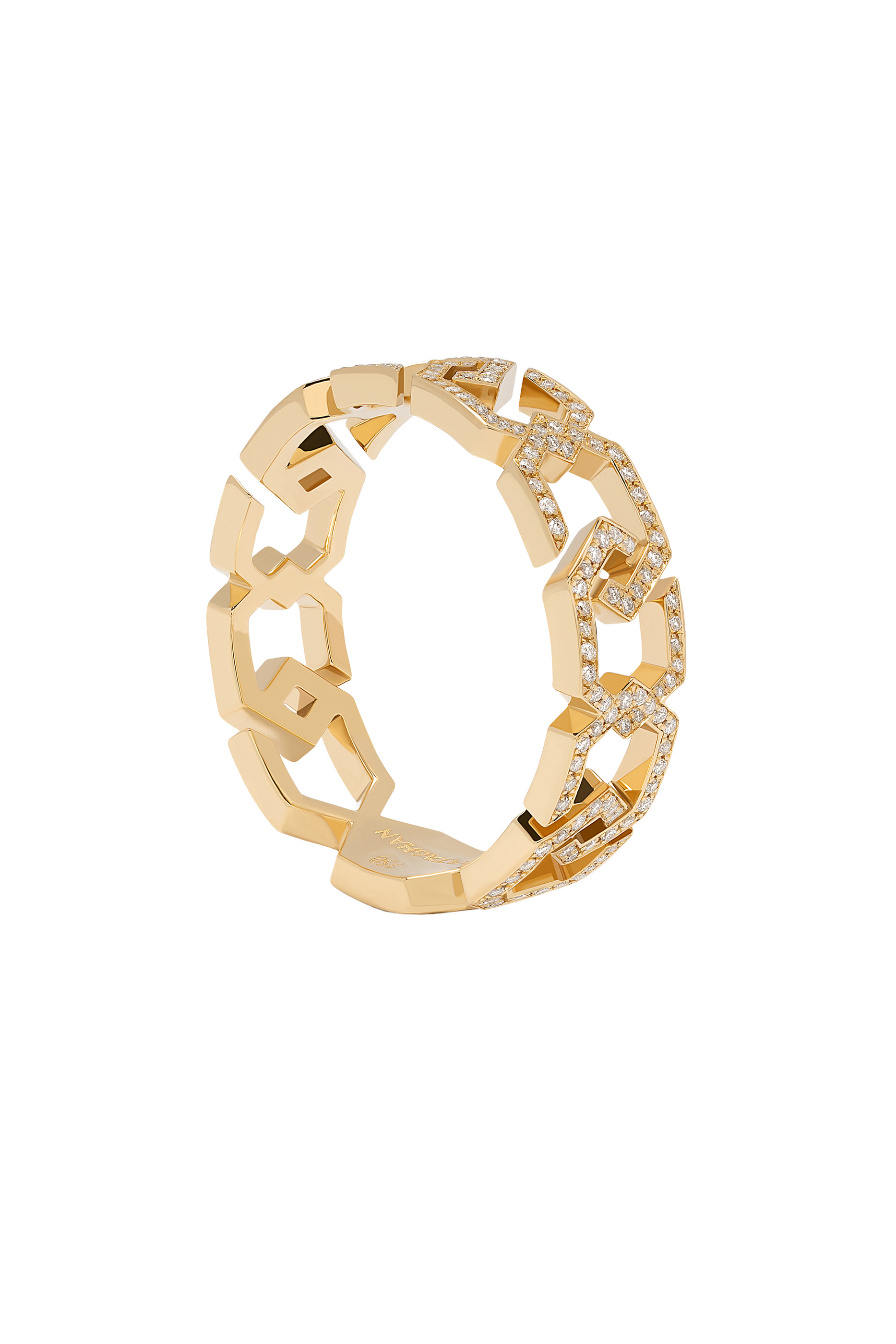 Infinity Eternity Band Ring, 18K Yellow Gold  Diamonds