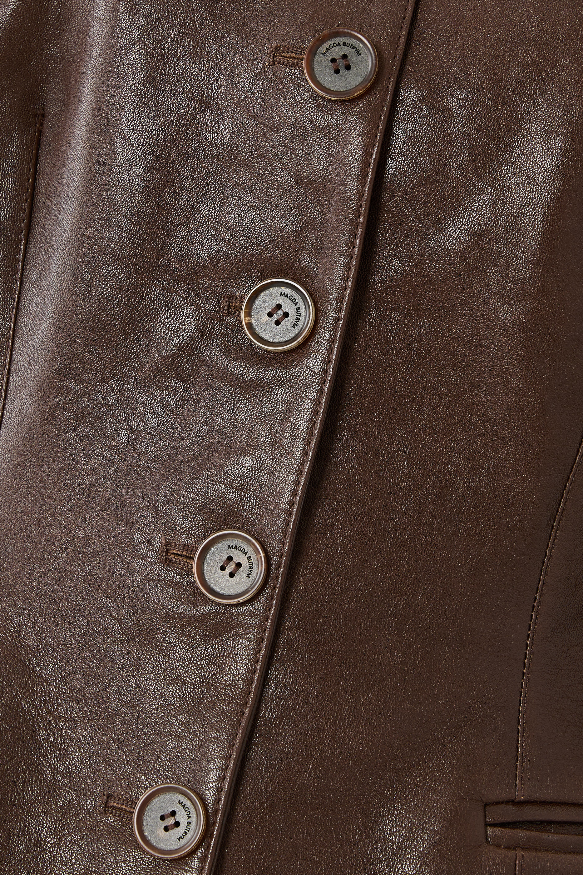 Tailored Leather Peplum Blazer
