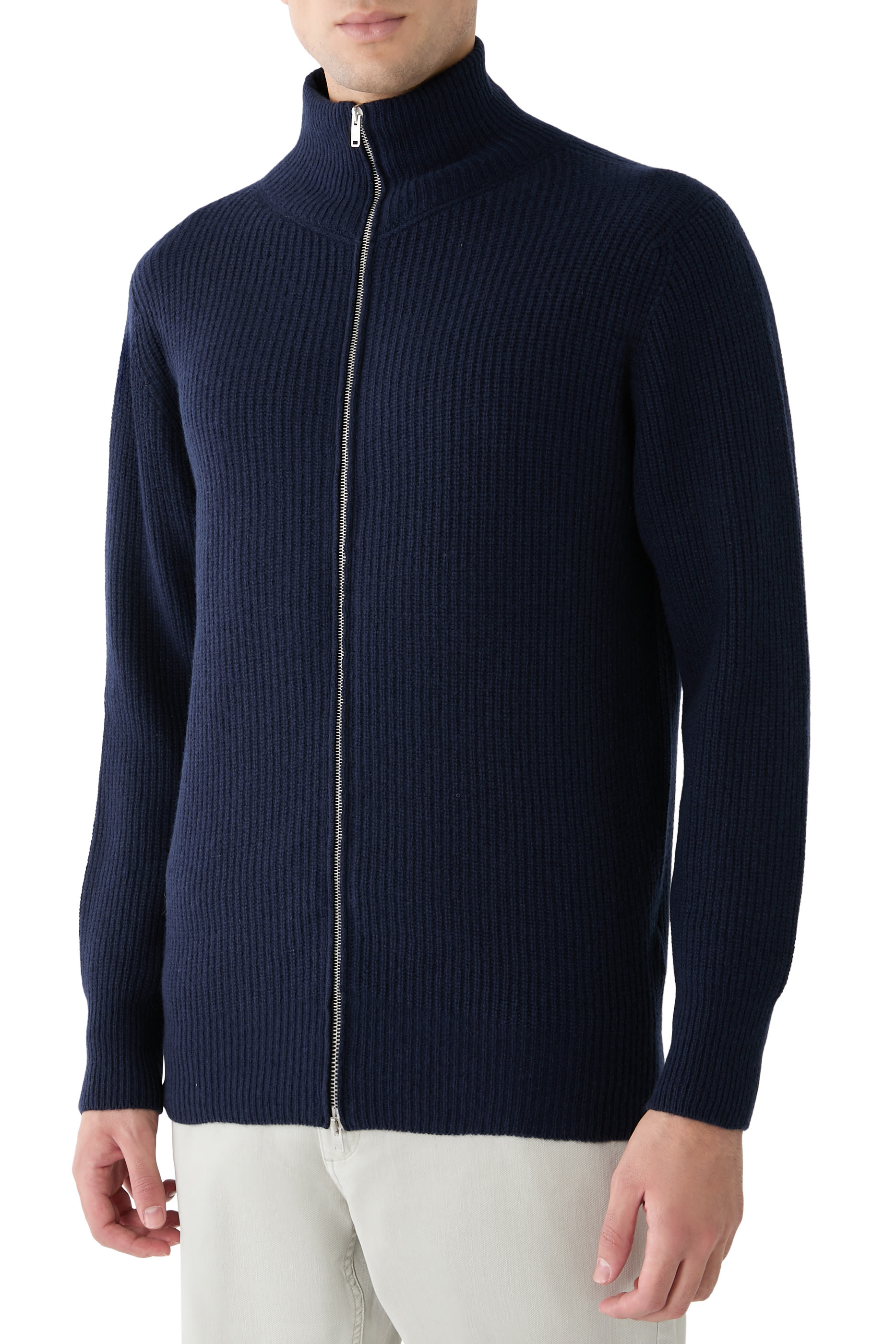 Mallam Ribbed Zip-Up Sweater