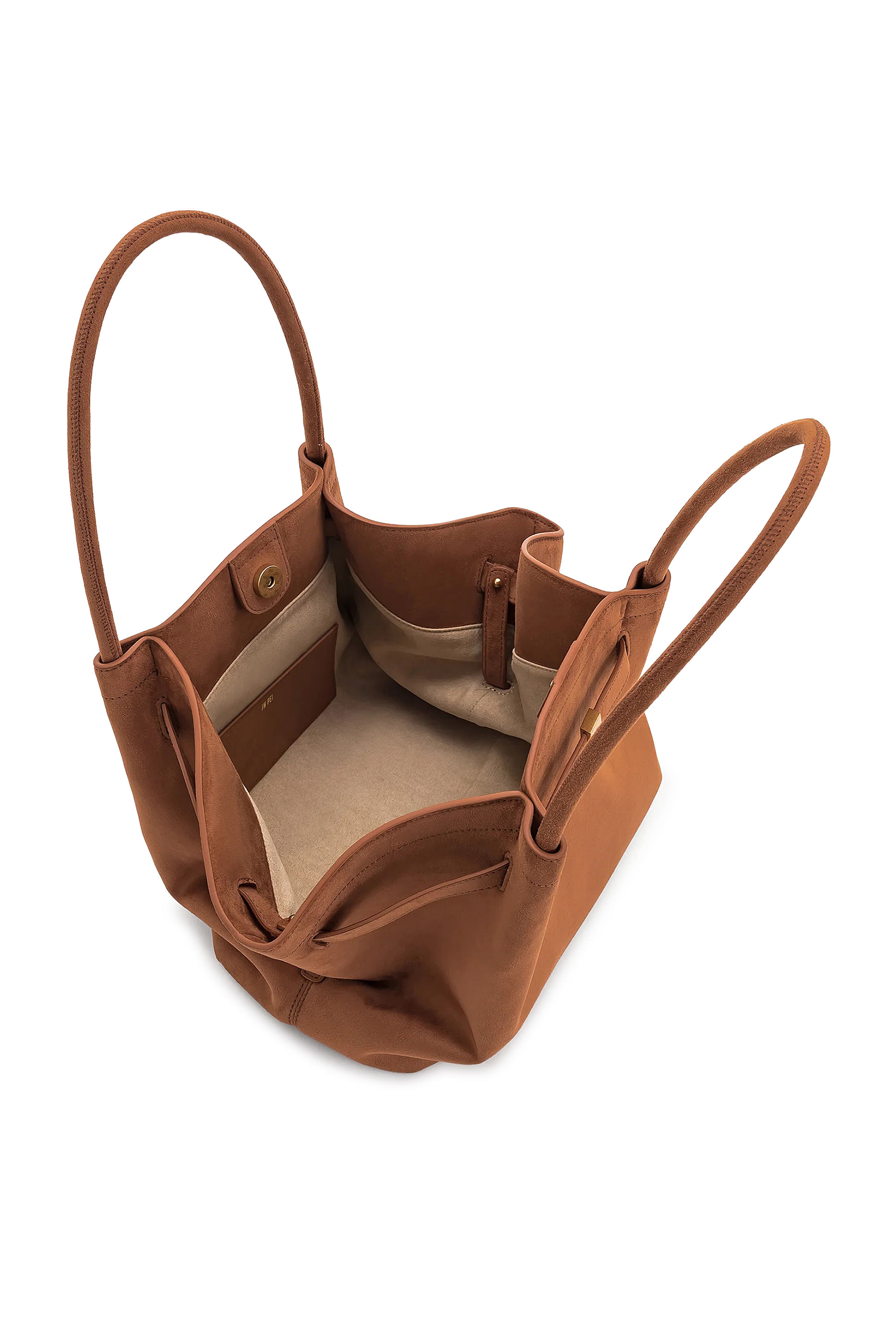  Hana Wide Faux Suede Tote Bag 