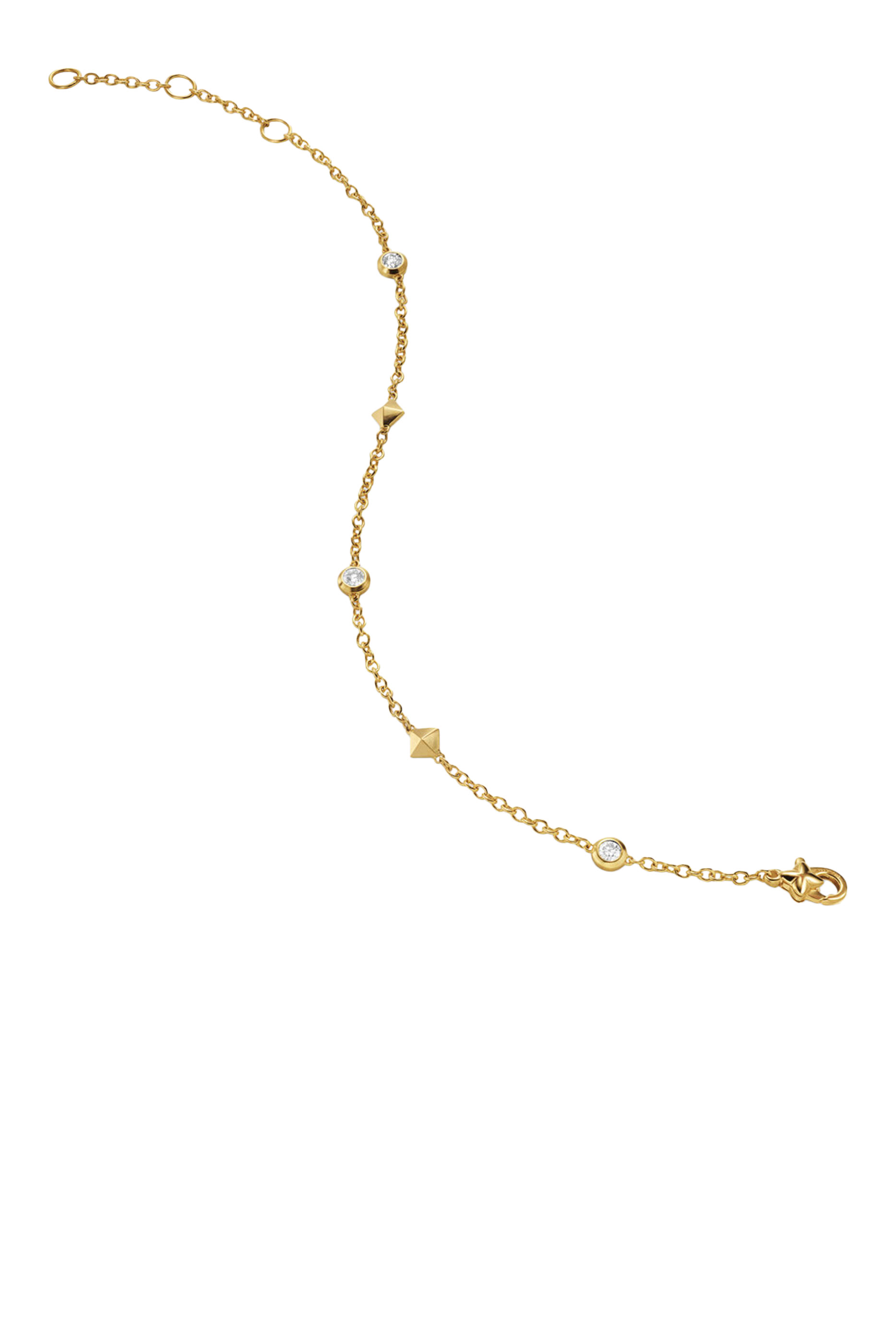 Petite Modern Renaissance Station Bracelet, 18K Yellow Gold  Diamonds