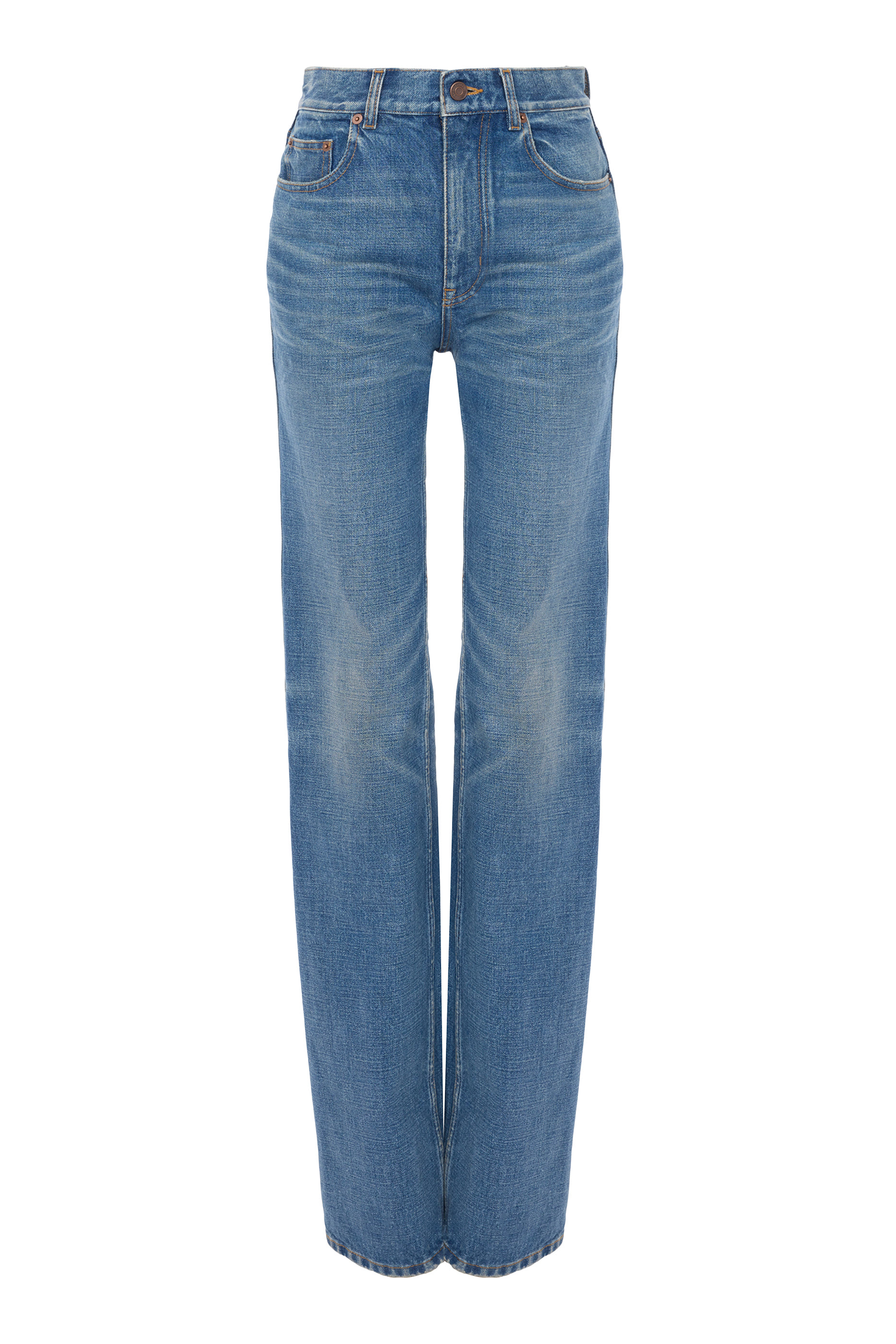 Logo Patch Straight Denim Jeans