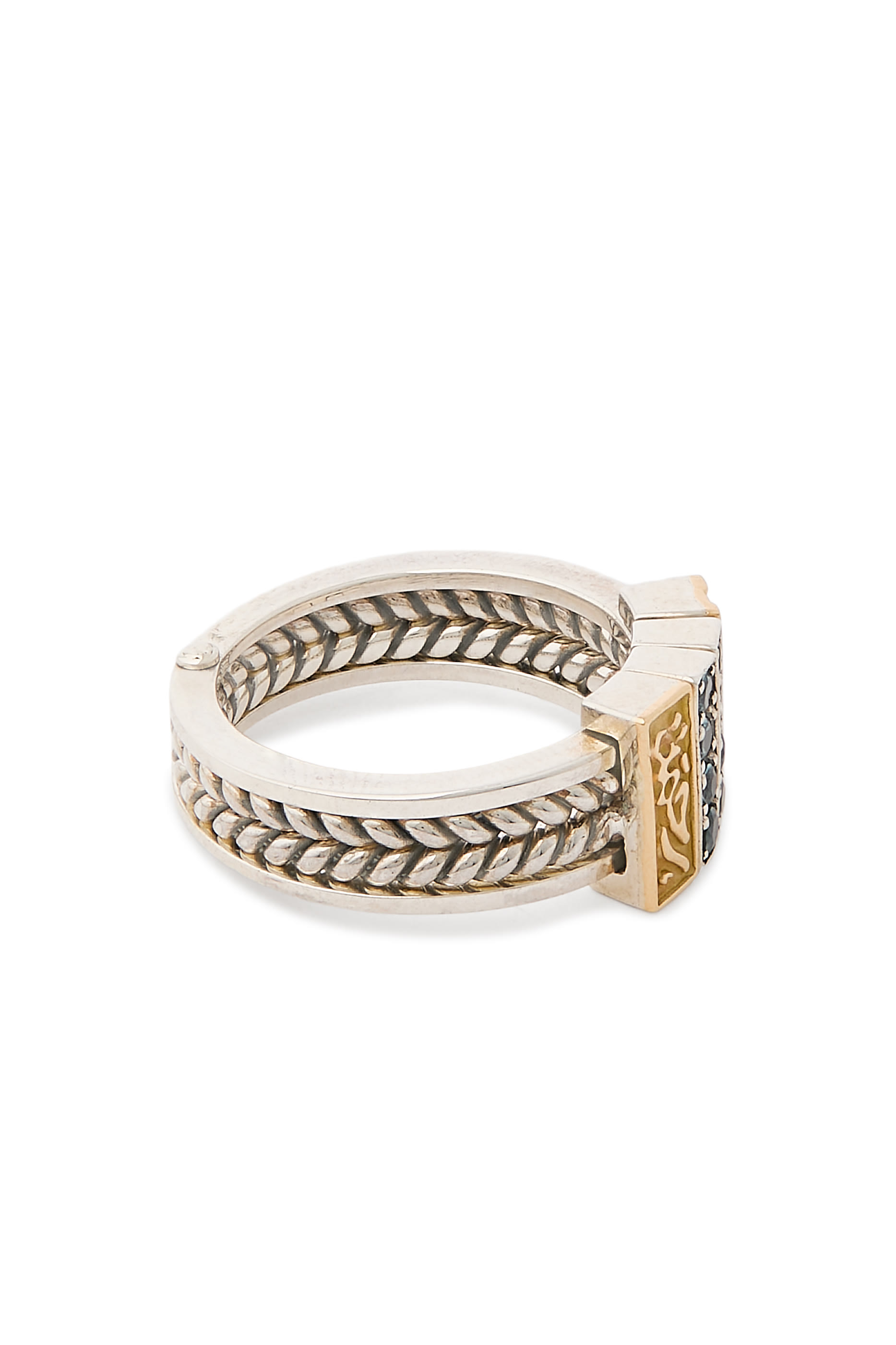 Blessings 'Endearment - Mercy' Ring, 18K Yellow Gold, Sterling Silver  Blue Topaz