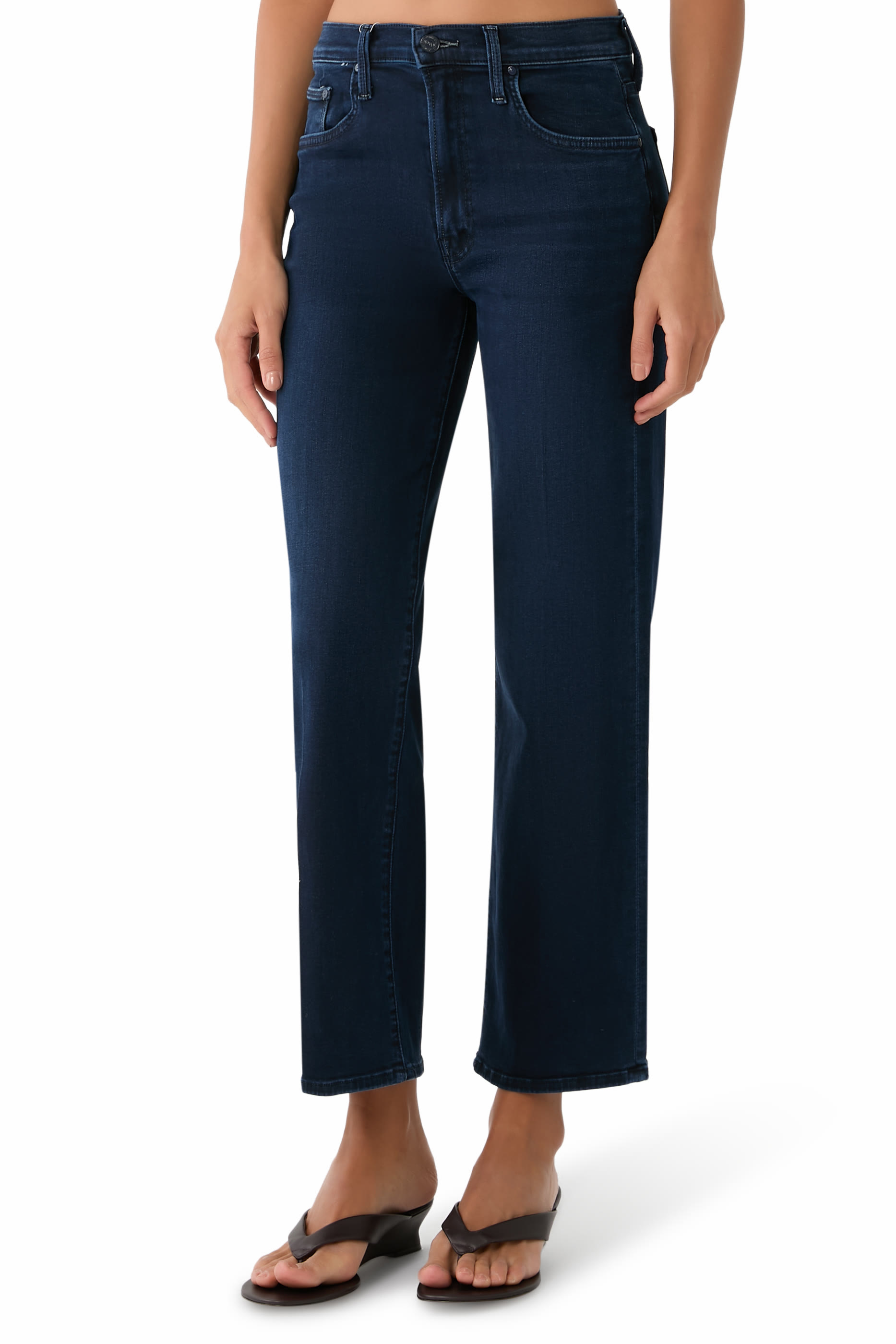 Mid-Rise Zip Rambler Ankle Jeans