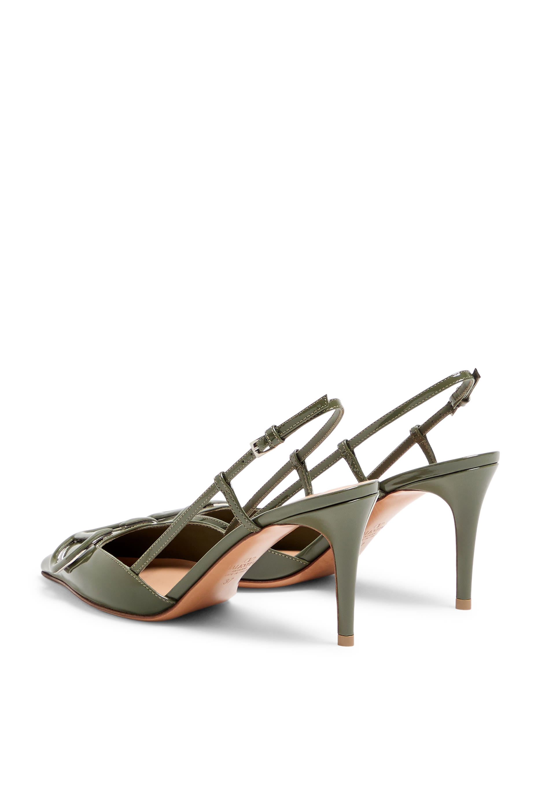 VLogo Signature 80 Patent Leather Slingback Pumps 