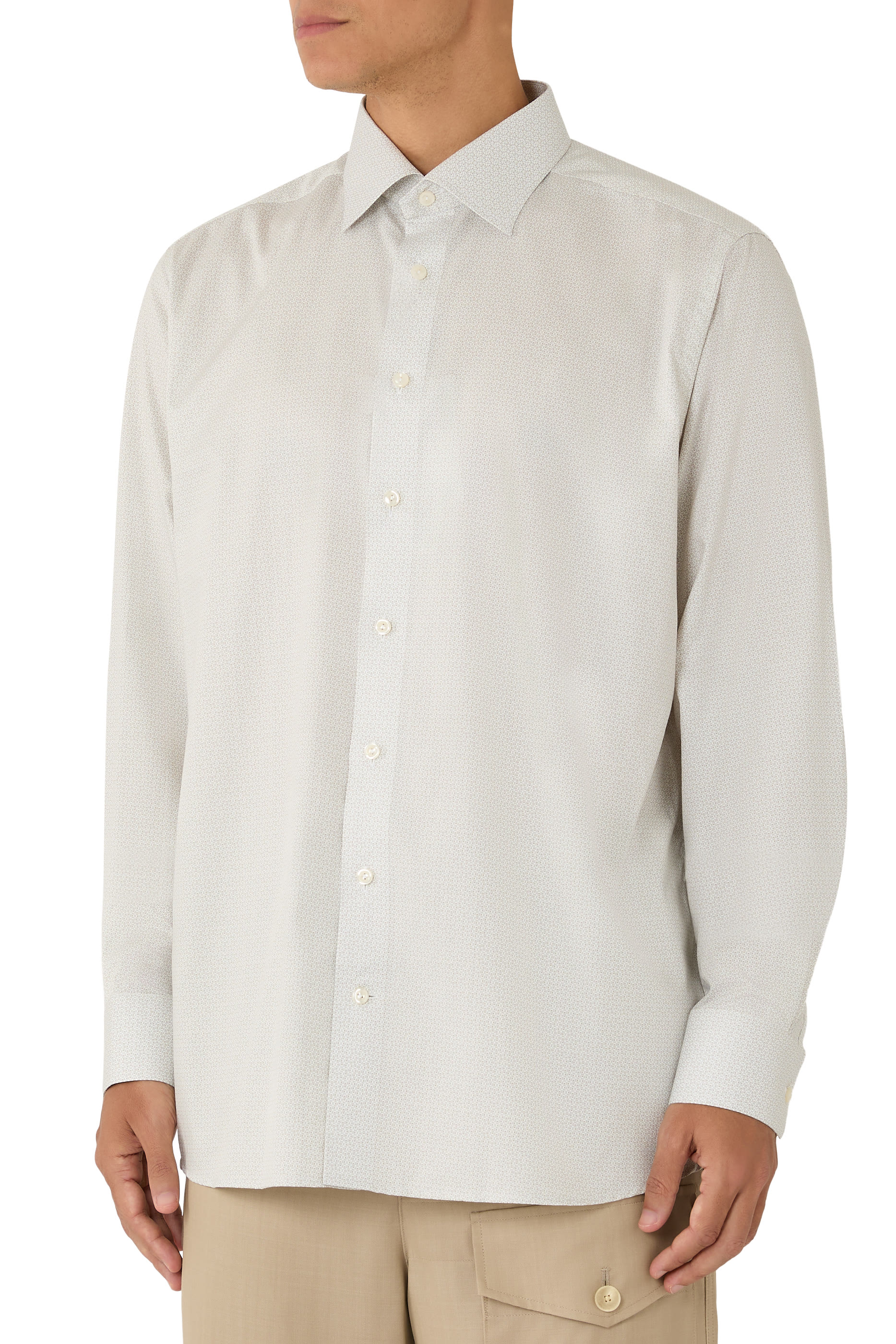 Micro Print Signature Twill Shirt