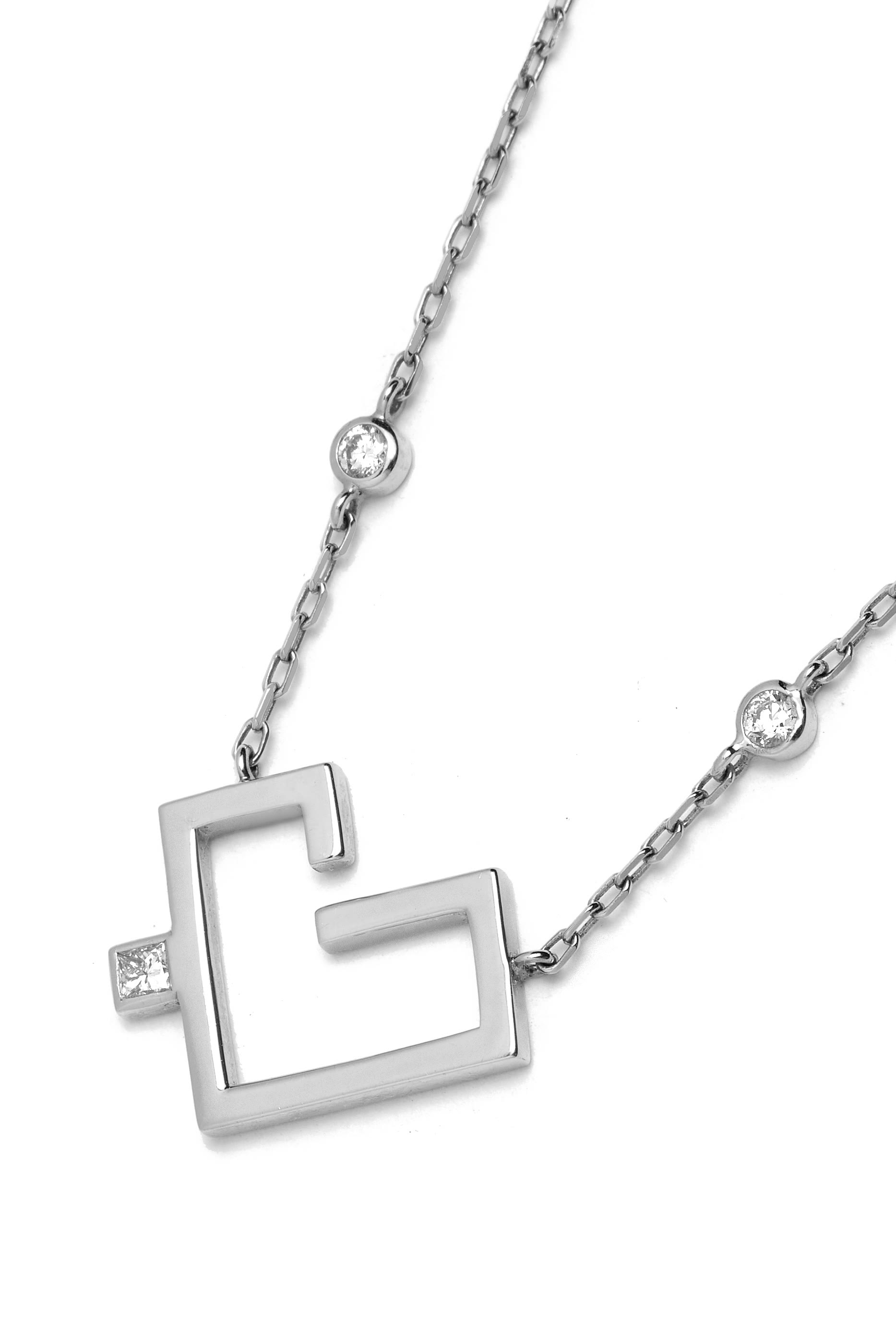 Hubb Necklace, 18k White Gold  Diamond