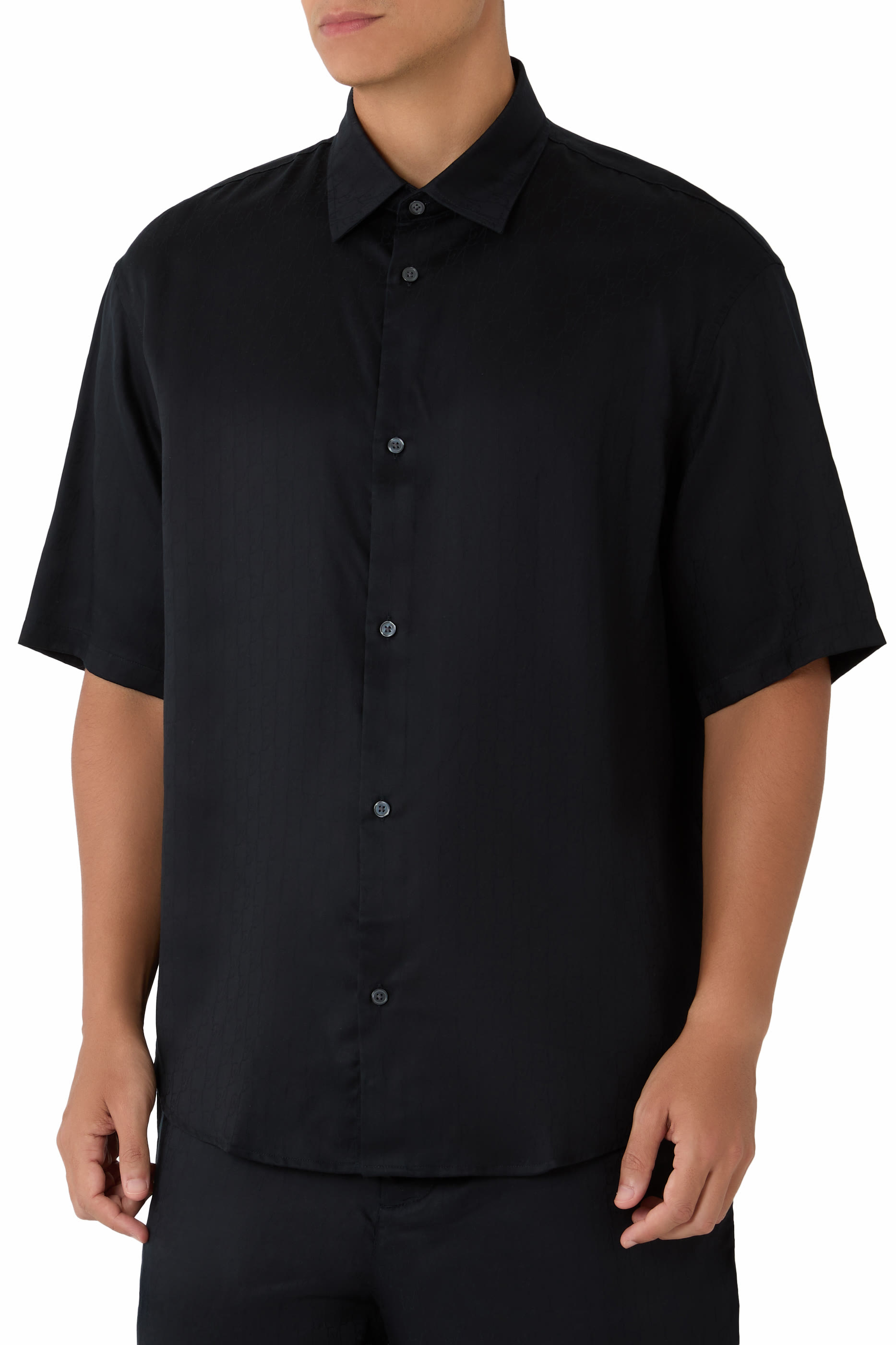 Geometric Lyocell Jacquard Shirt