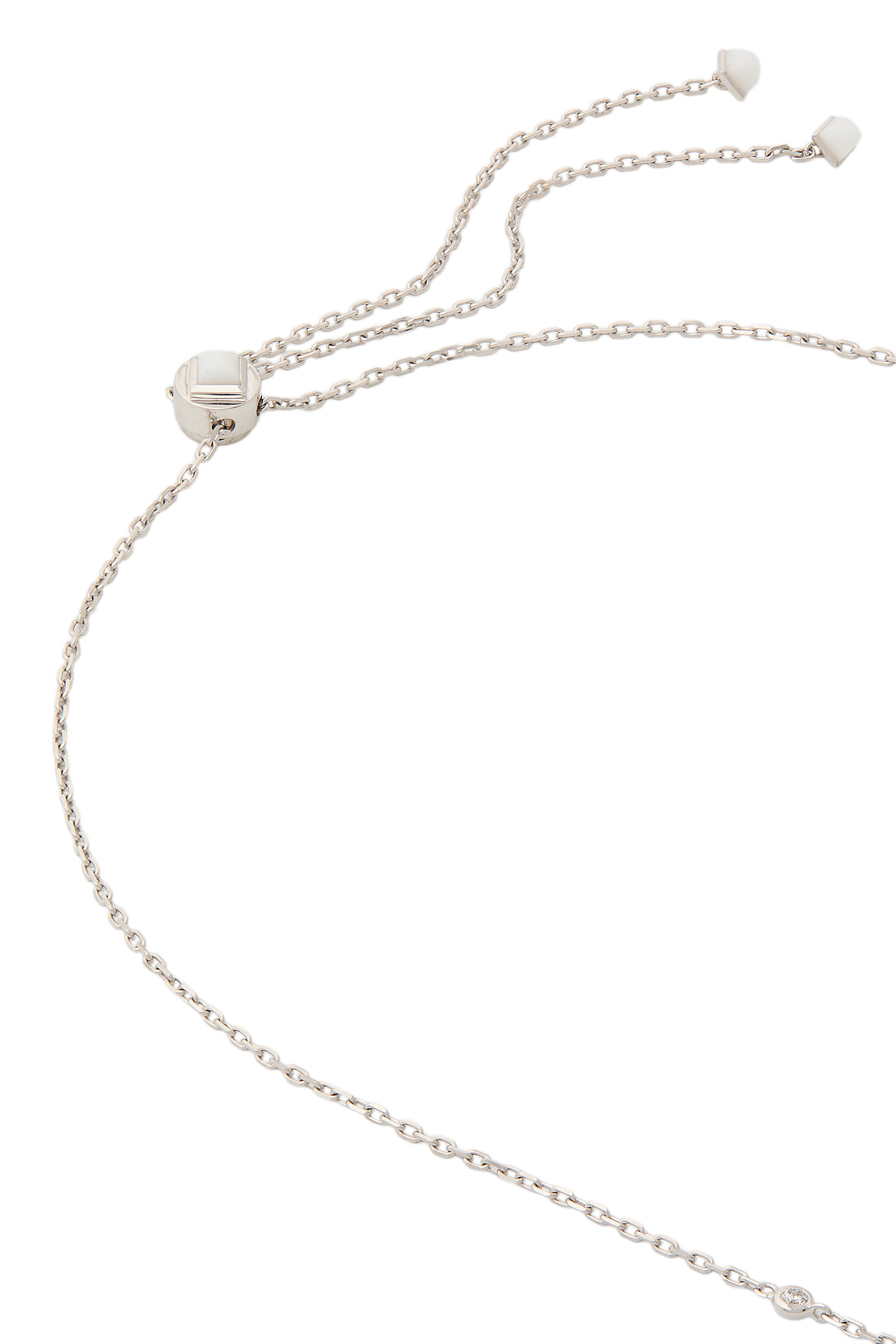 Cleo Long Chain Drop Pendant Necklace, 18k White Gold, Agate  Diamonds
