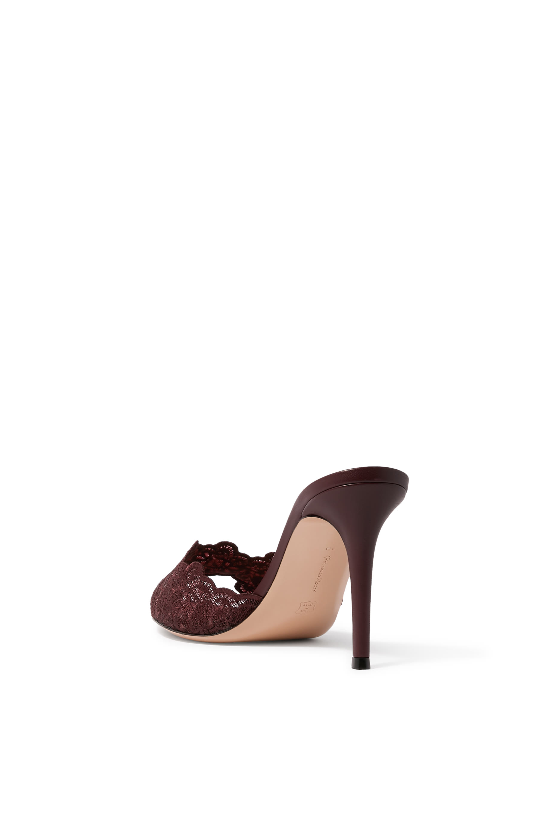 Yvonne 85 Mules in Lace and Leather